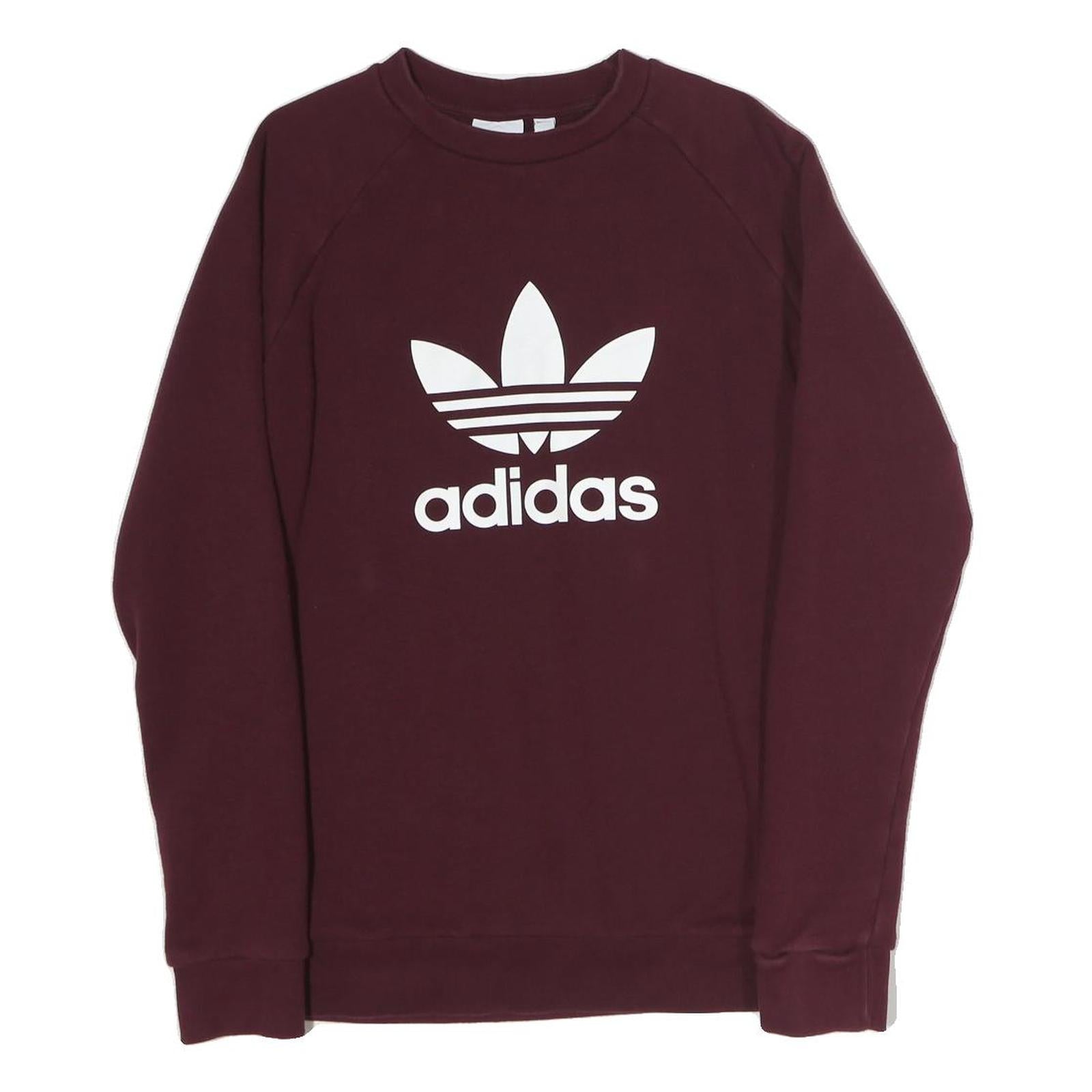 ADIDAS Mens Burgundy Sweatshirt S Crew Neck Cotton Blend Pullover Refurbished - N/A refurbished available on Cerqular