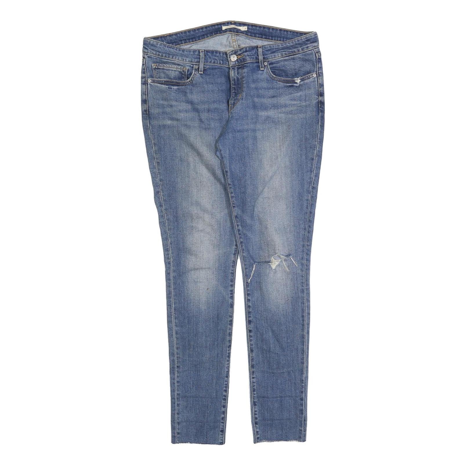 LEVI'S Womens Slim Blue Denim Slim 711 Jeans Cotton Blend W35 L34 Distressed Refurbished - N/A refurbished available on Cerqular