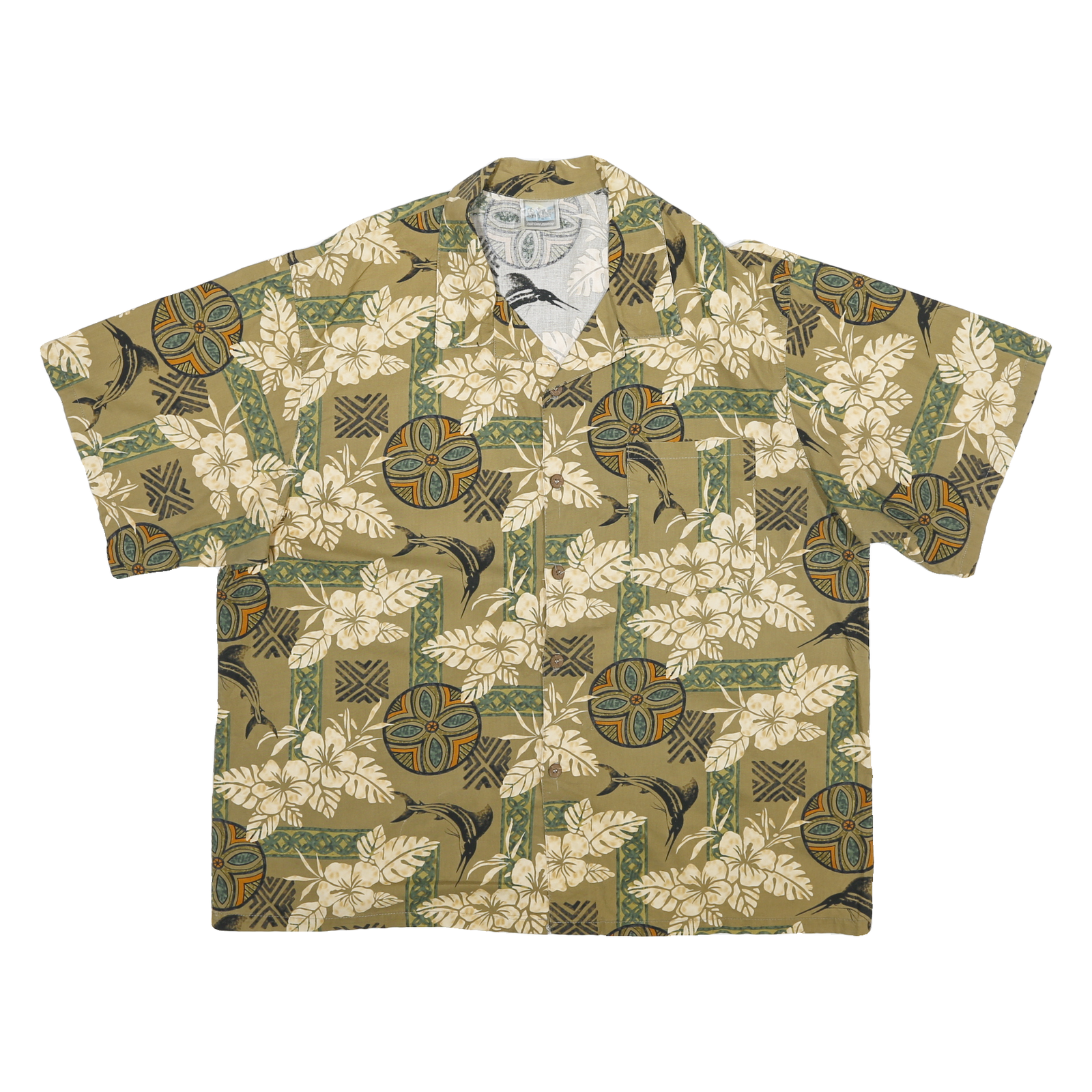 TOUCAN DANCE Mens Beige Hawaiian Style Shirt XL Cotton Blend Casual Beachwear Refurbished - N/A refurbished available on Cerqular