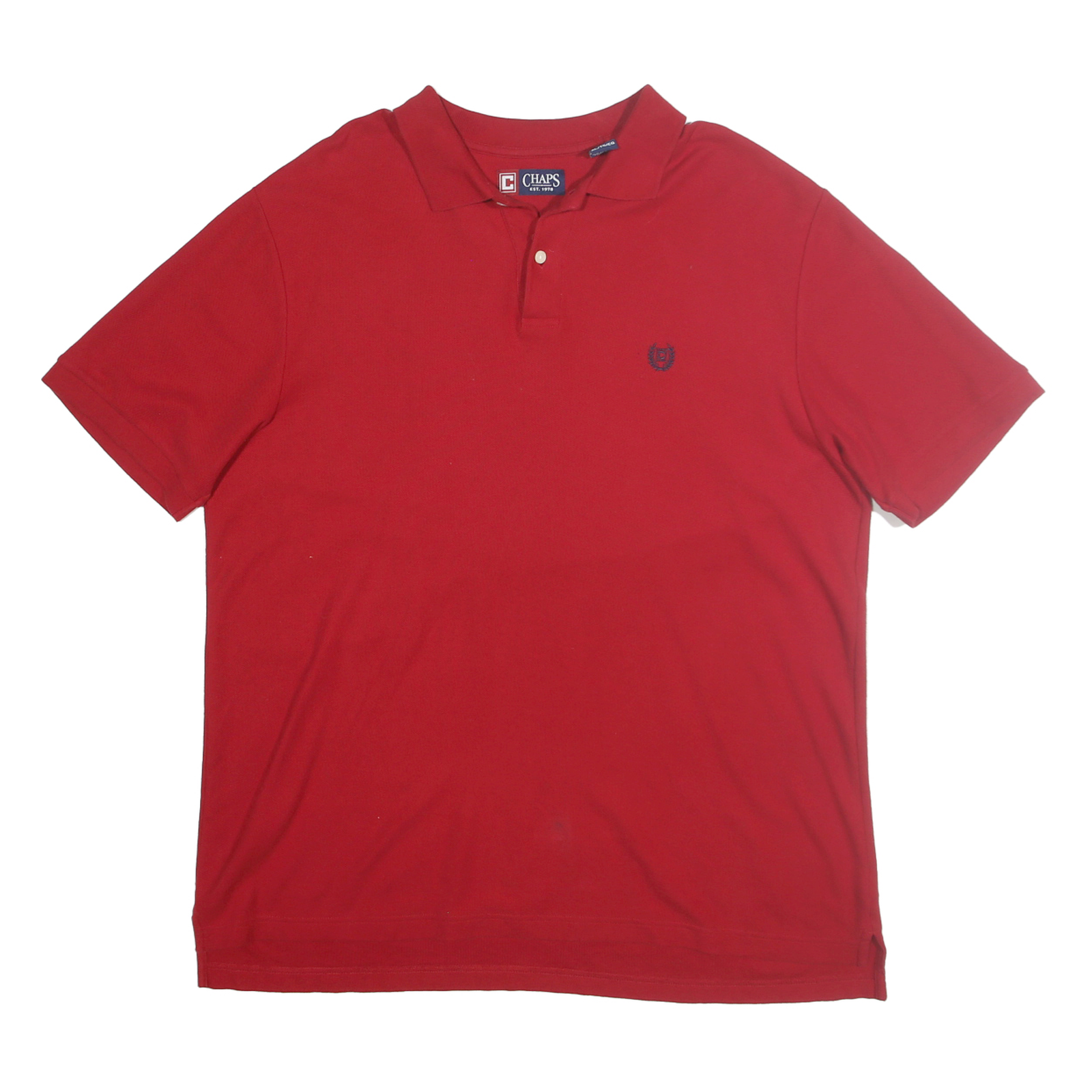 CHAPS Mens Red Short Sleeve Polo Shirt XL Plain Cotton Casual Refurbished - N/A refurbished available on Cerqular