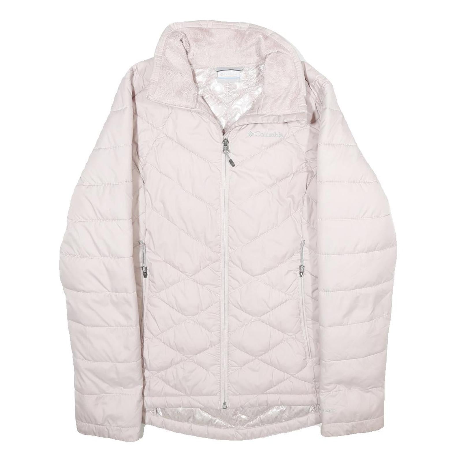 COLUMBIA Womens Light Pink Quilted Zip Jacket S Woven Classic Outdoor Wear Refurbished - N/A refurbished available on Cerqular