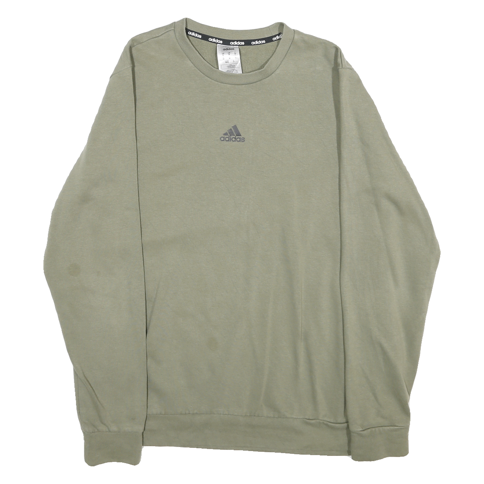 ADIDAS Mens Green Crew Neck M Cotton Blend Sweatshirt Logo Casual Pullover Refurbished - N/A refurbished available on Cerqular
