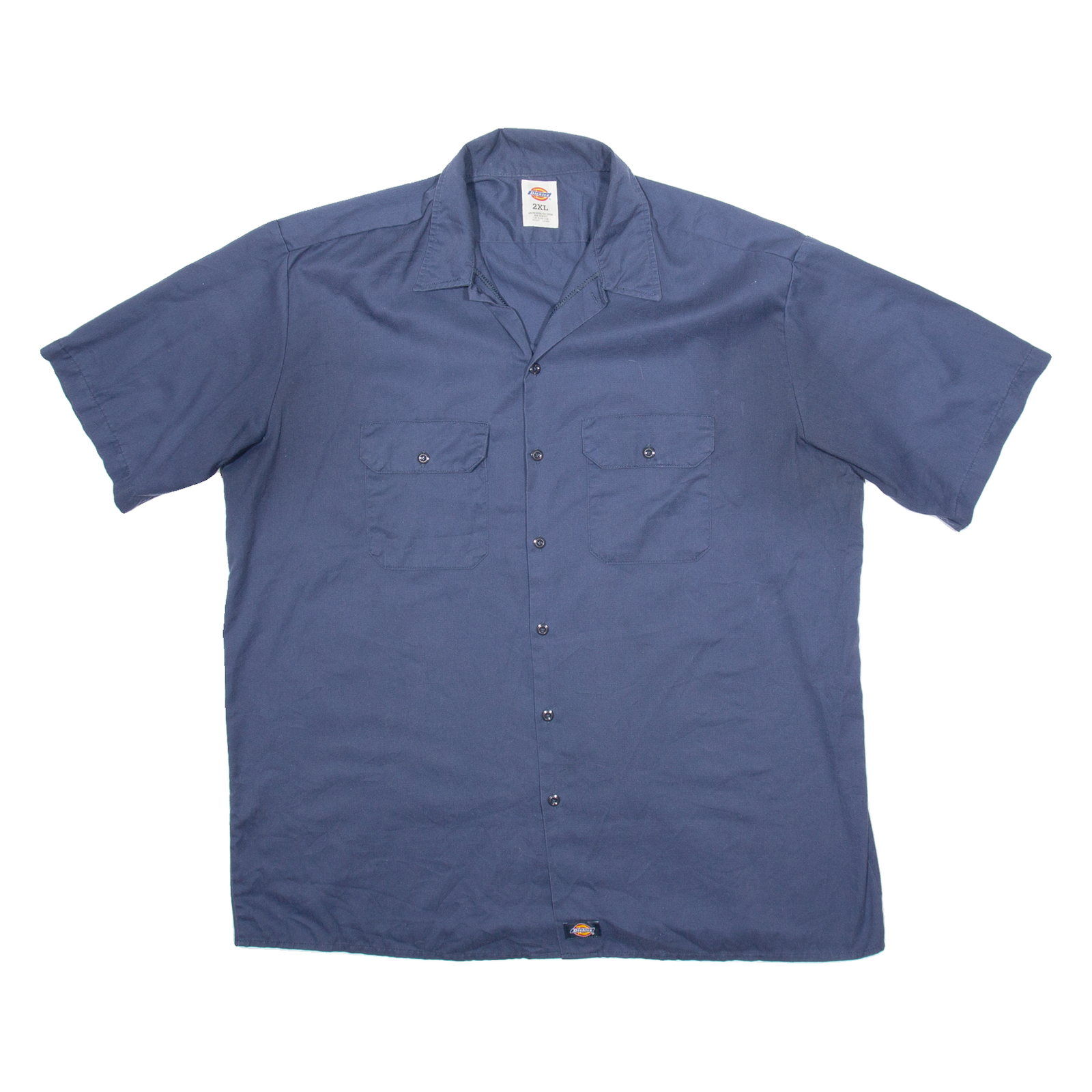 DICKIES Mens Worker Shirt Blue 2XL Refurbished - N/A refurbished available on Cerqular