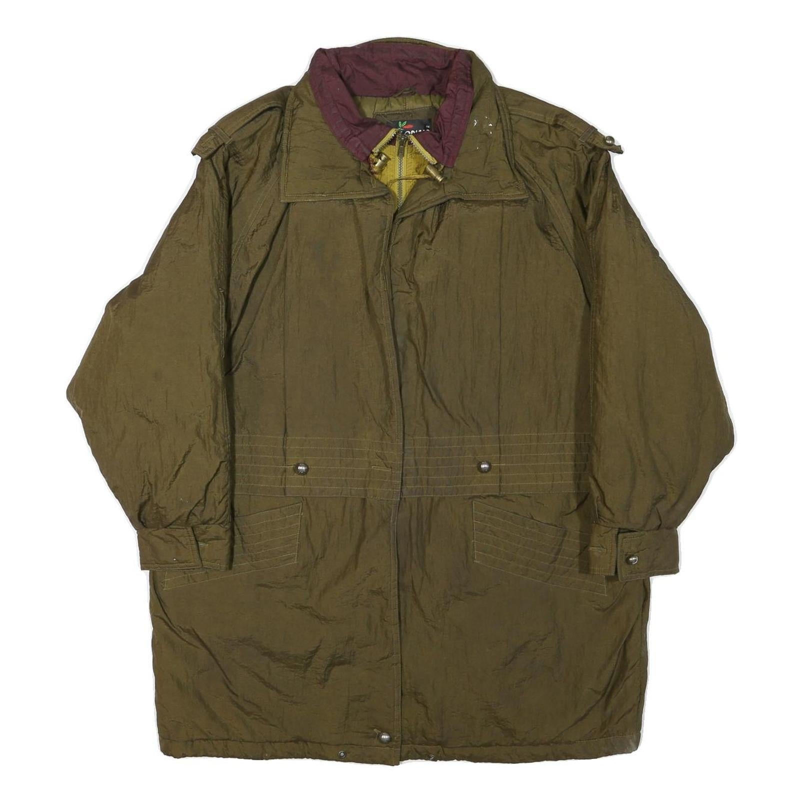 HOT SPICES Womens Olive Green Jacket M Polyester Blend Zip Classic Casual Refurbished - N/A refurbished available on Cerqular
