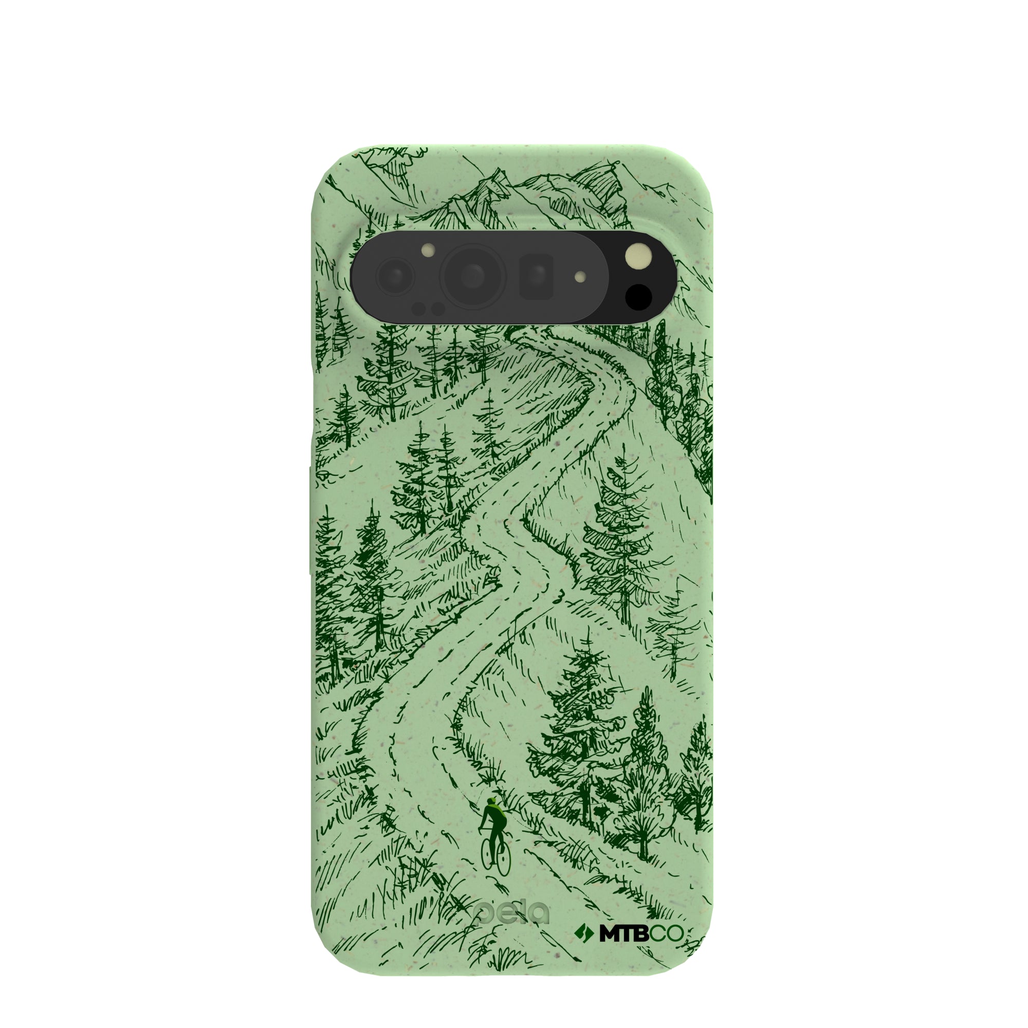 Sage Green Into the Mountains MTBCO Google Pixel 9 Pro XL Case Refurbished - Pela Case refurbished available on Cerqular