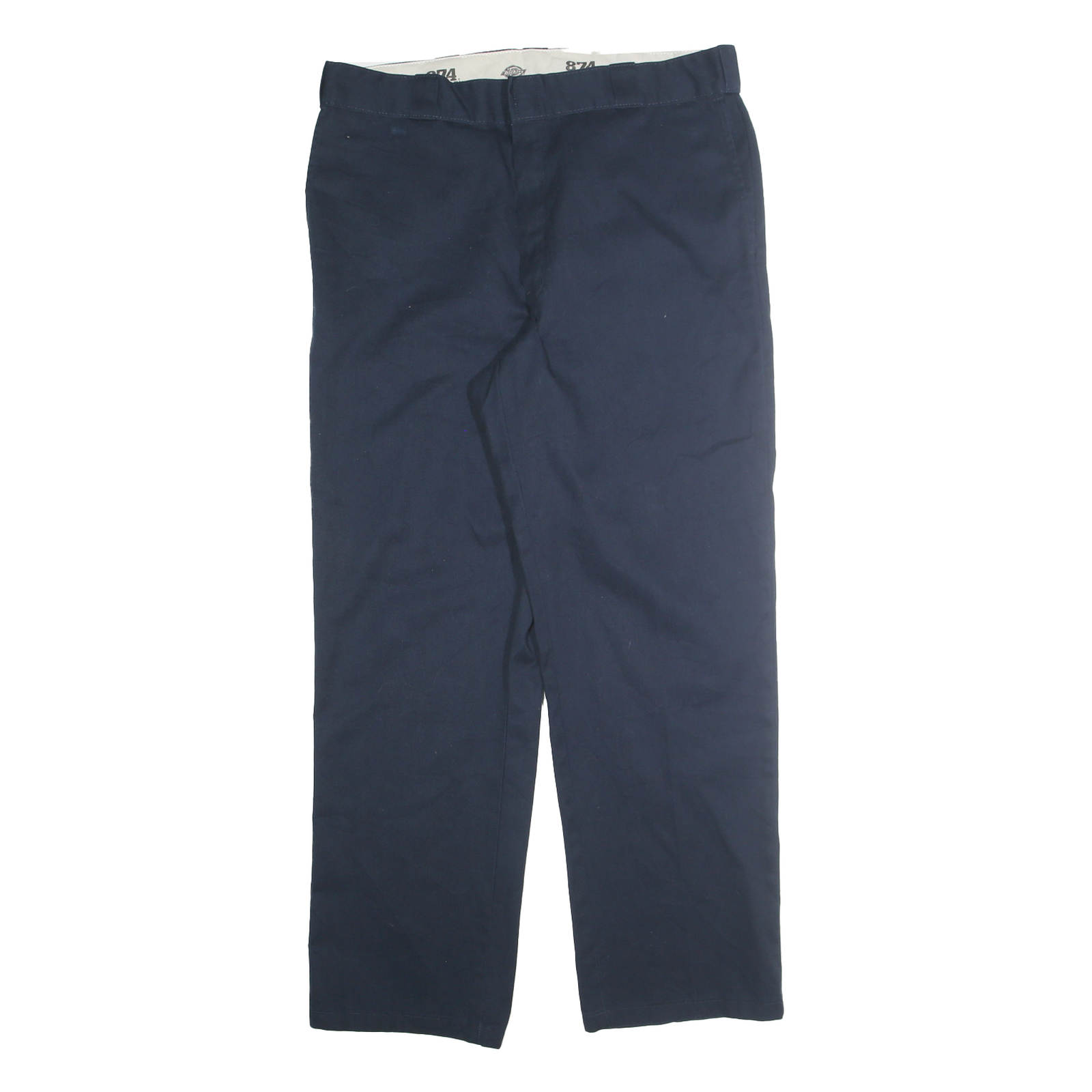 DICKIES Mens Cotton Blend Navy Regular Fit Straight Leg Trousers W38 L32 Refurbished - N/A refurbished available on Cerqular