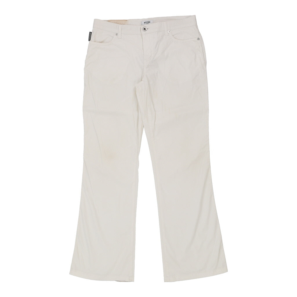 Moschino Jeans Trousers - 32W UK 10 Cream Cotton Blend Refurbished - Thrifted (note: this is a term often used to describe second- refurbished available on Cerqular