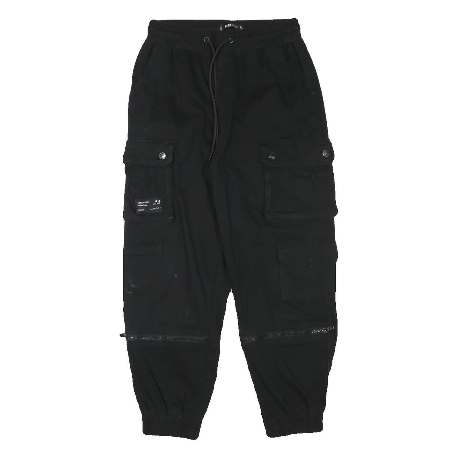 FB SISTER Womens Black Relaxed Cargo Jogger Trousers W26 L26 Cotton Blend Refurbished - N/A refurbished available on Cerqular