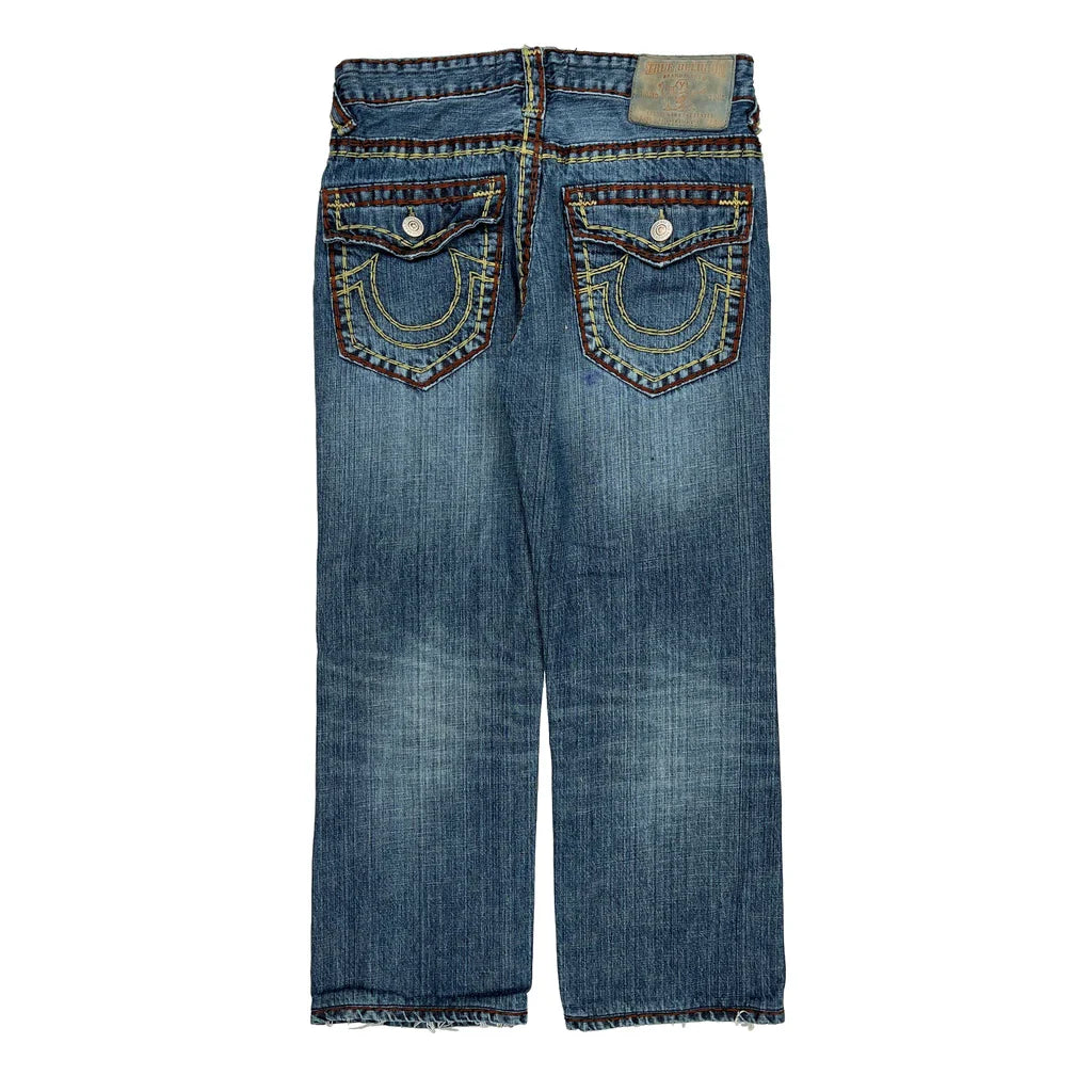 True Religion Contrast Stitch Jeans - 30W UK 8 Blue Denim Refurbished - Thrifted (note: this is a term often used to describe second- refurbished available on Cerqular