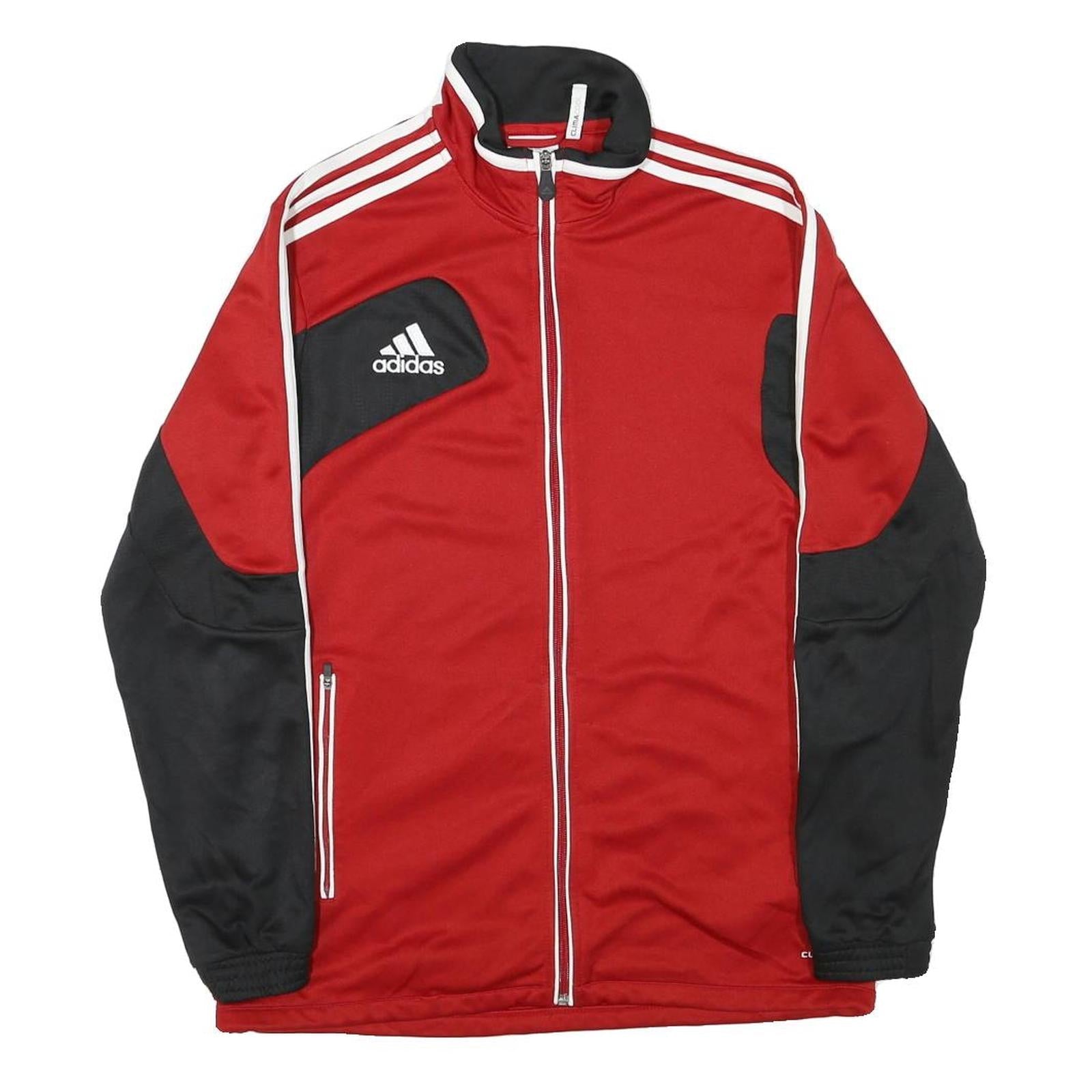ADIDAS Mens Red & Black Claremont Rugby Track Jacket M Polyester Blend Zip Refurbished - N/A refurbished available on Cerqular