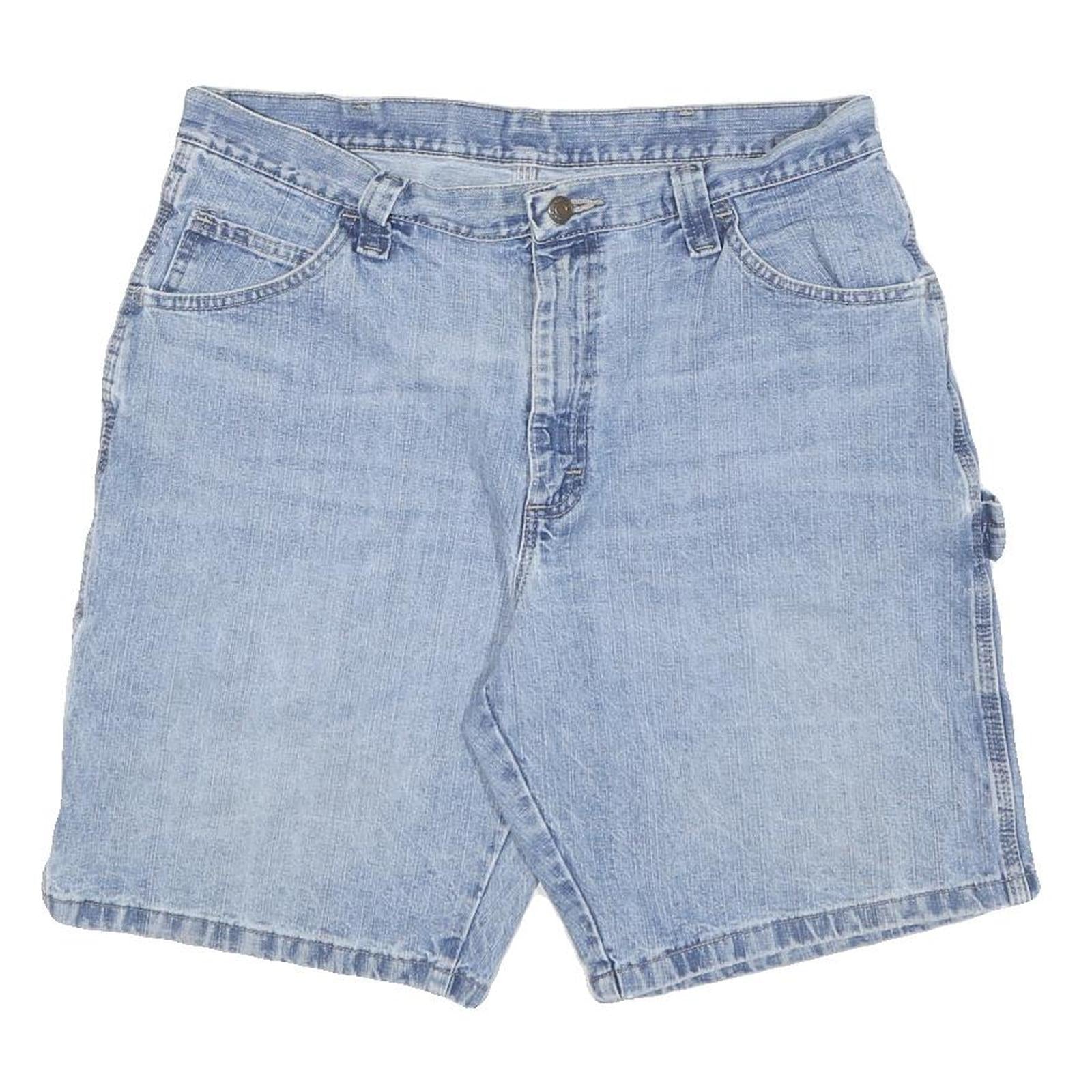 WRANGLER Mens Denim Blue Shorts L W34 Casual Cotton Blend Relaxed Fit Refurbished - N/A refurbished available on Cerqular