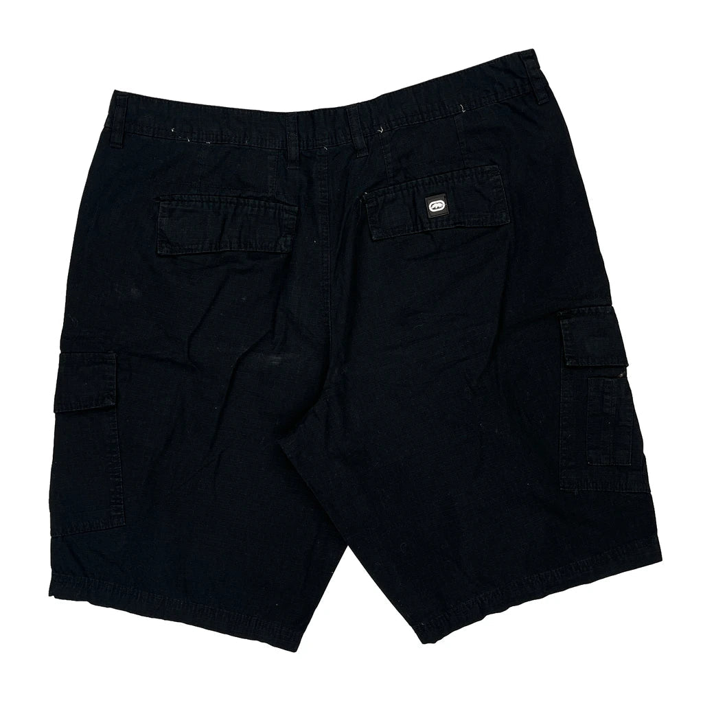 Ecko Unltd Cargo Shorts - 38W 11L Black Cotton Refurbished - Thrifted (note: this is a term often used to describe second- refurbished available on Cerqular