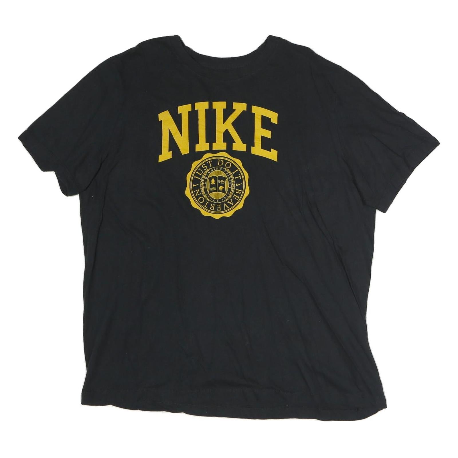 NIKE Mens Black Yellow Graphic T-Shirt XL Short Sleeve Crew Neck Cotton Refurbished - N/A refurbished available on Cerqular