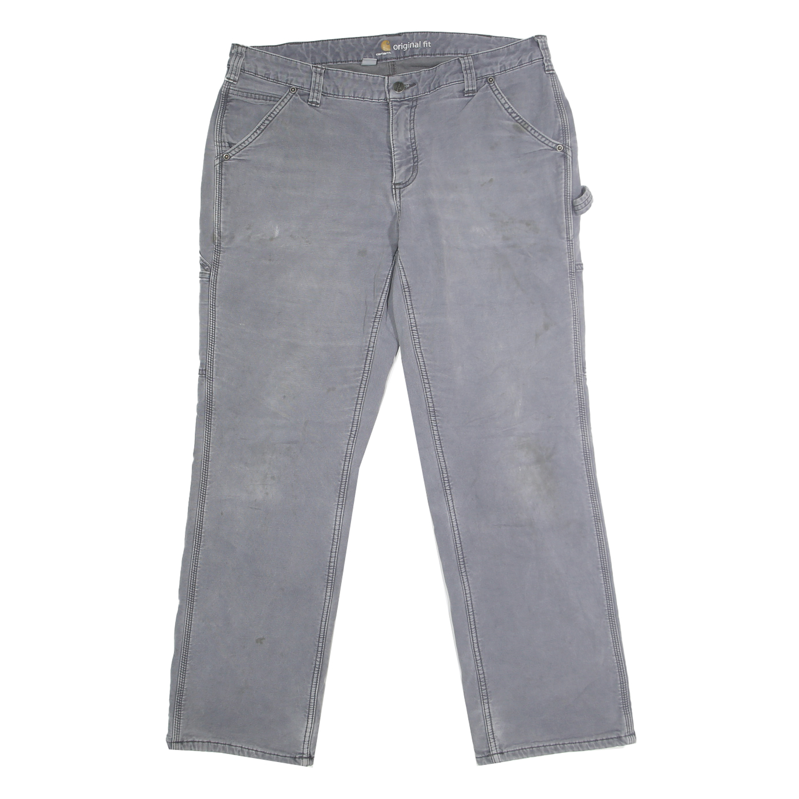 CARHARTT Womens Cotton Blend Grey Classic Straight Trousers W36 L30 Workwear Refurbished - N/A refurbished available on Cerqular