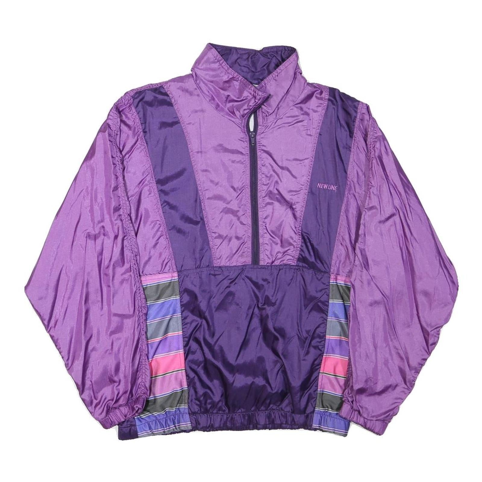 NEW LINE Womens Purple & Violet Zip Jacket M Polyester Blend Colourblock Casual Refurbished - N/A refurbished available on Cerqular