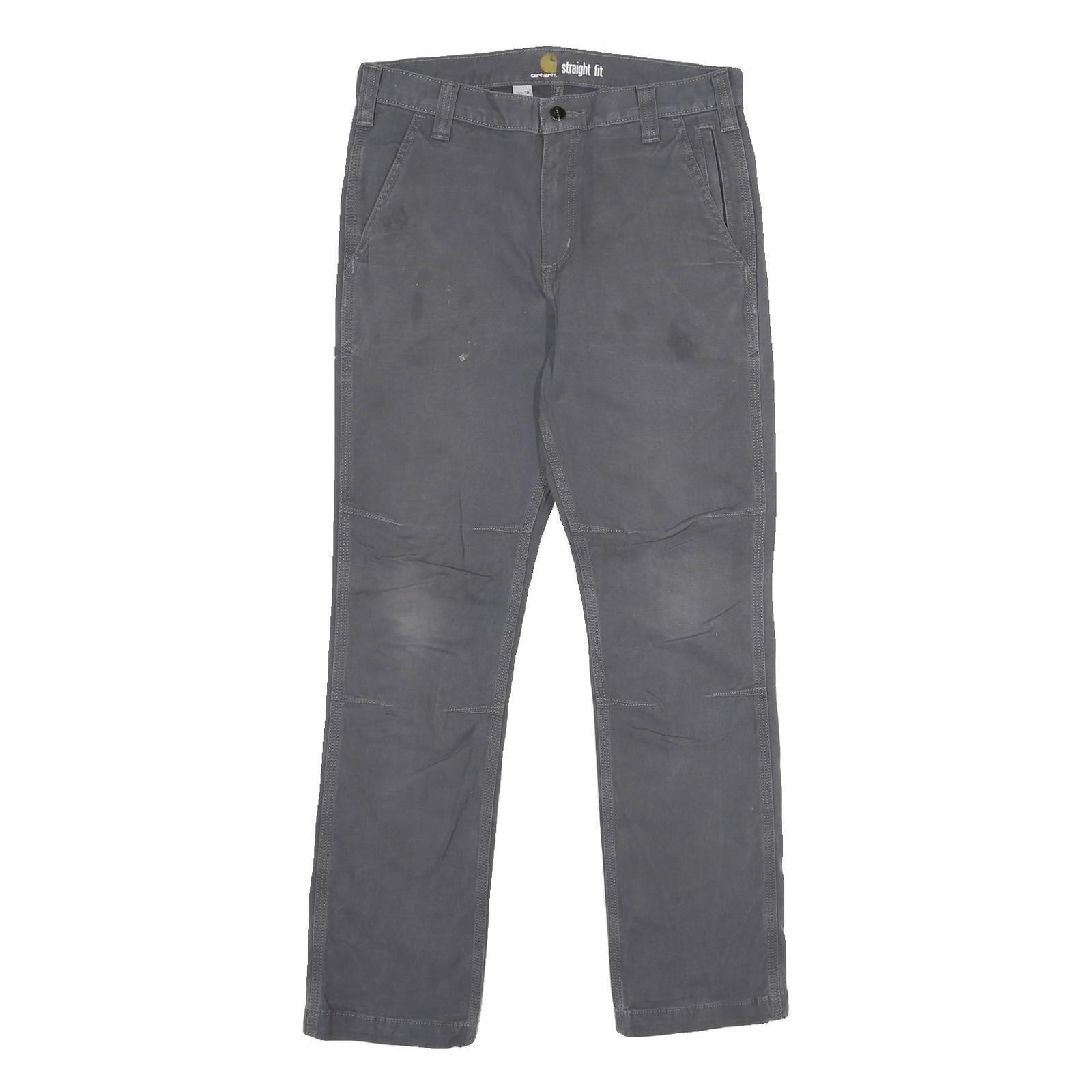 CARHARTT Mens Cotton Blend Grey Regular Straight Fit Trousers W31 L30 Workwear Refurbished - N/A refurbished available on Cerqular