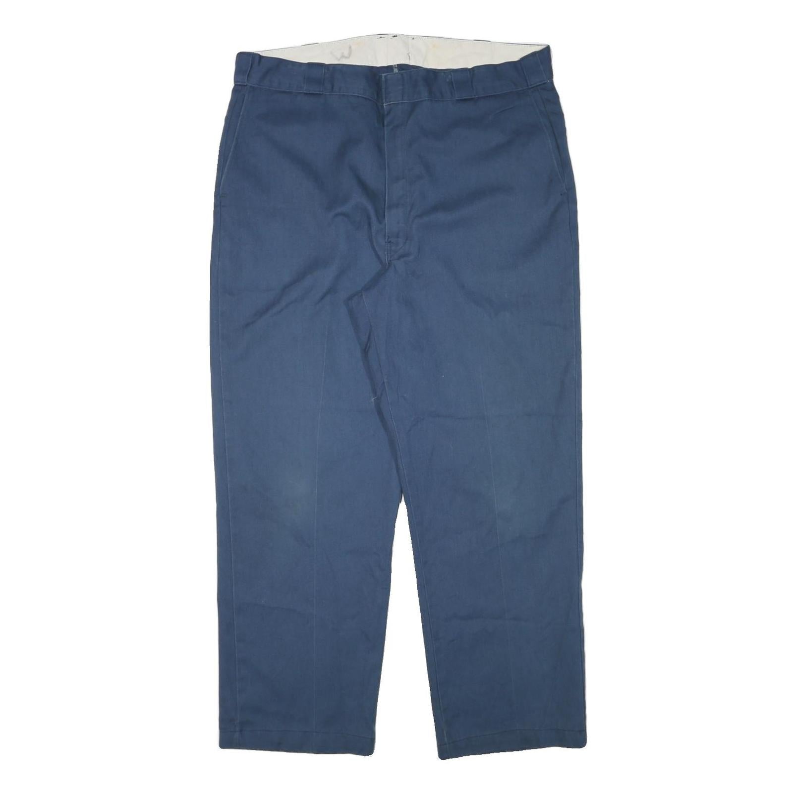 DICKIES Mens Cotton Blend Blue Relaxed Straight Trousers W38 L29 Workwear Casual Refurbished - N/A refurbished available on Cerqular