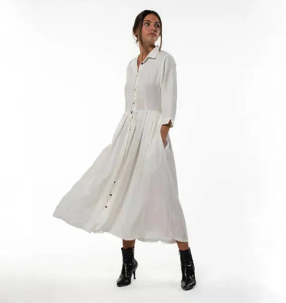 Athena Eco Upcycled Lyocell Midi Dress | Size: XL Refurbished - Kurinji (This is a lesser-known brand, but it still exists refurbished available on Cerqular