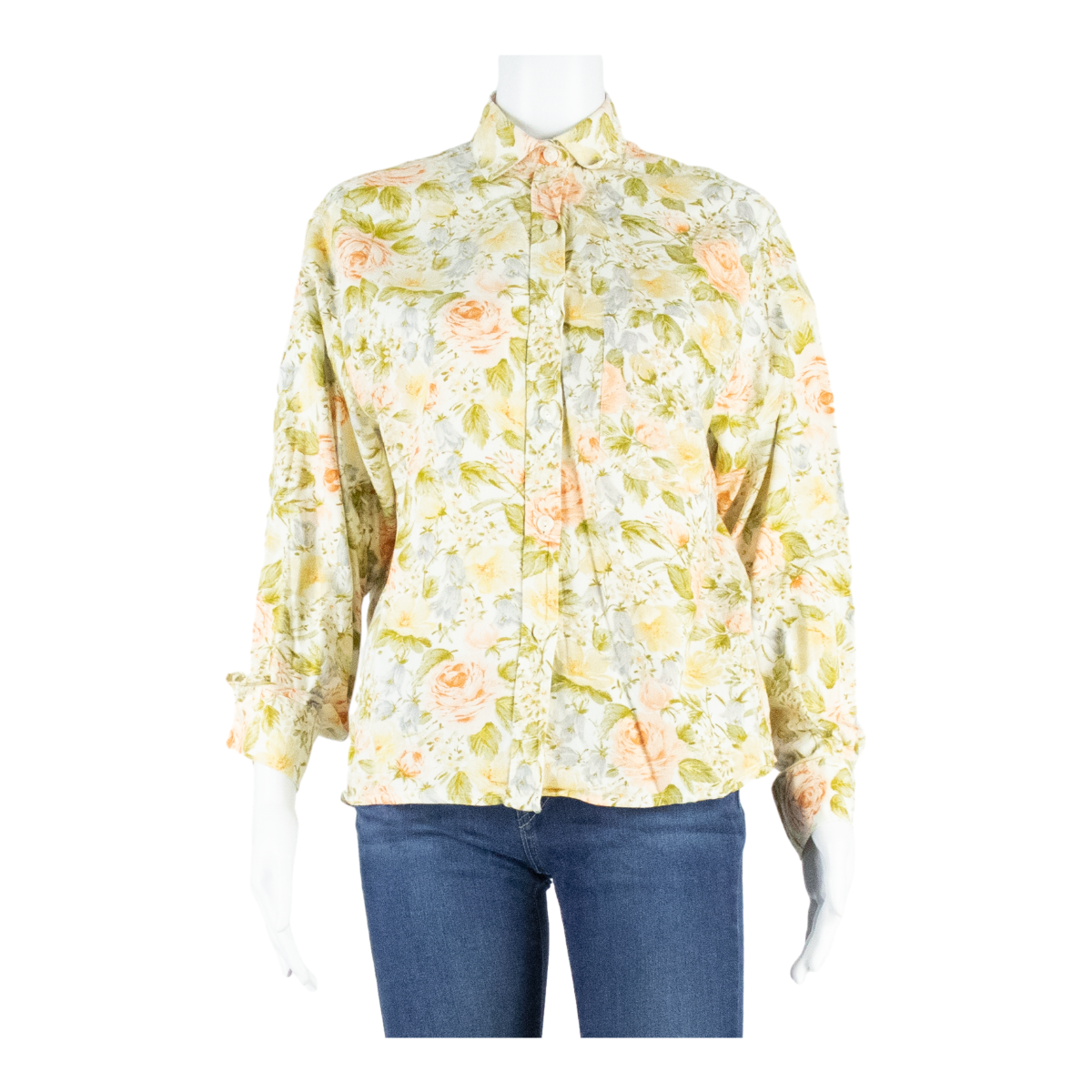 Womens Printed Shirt Pink Long Sleeve Floral M Refurbished - N/A refurbished available on Cerqular