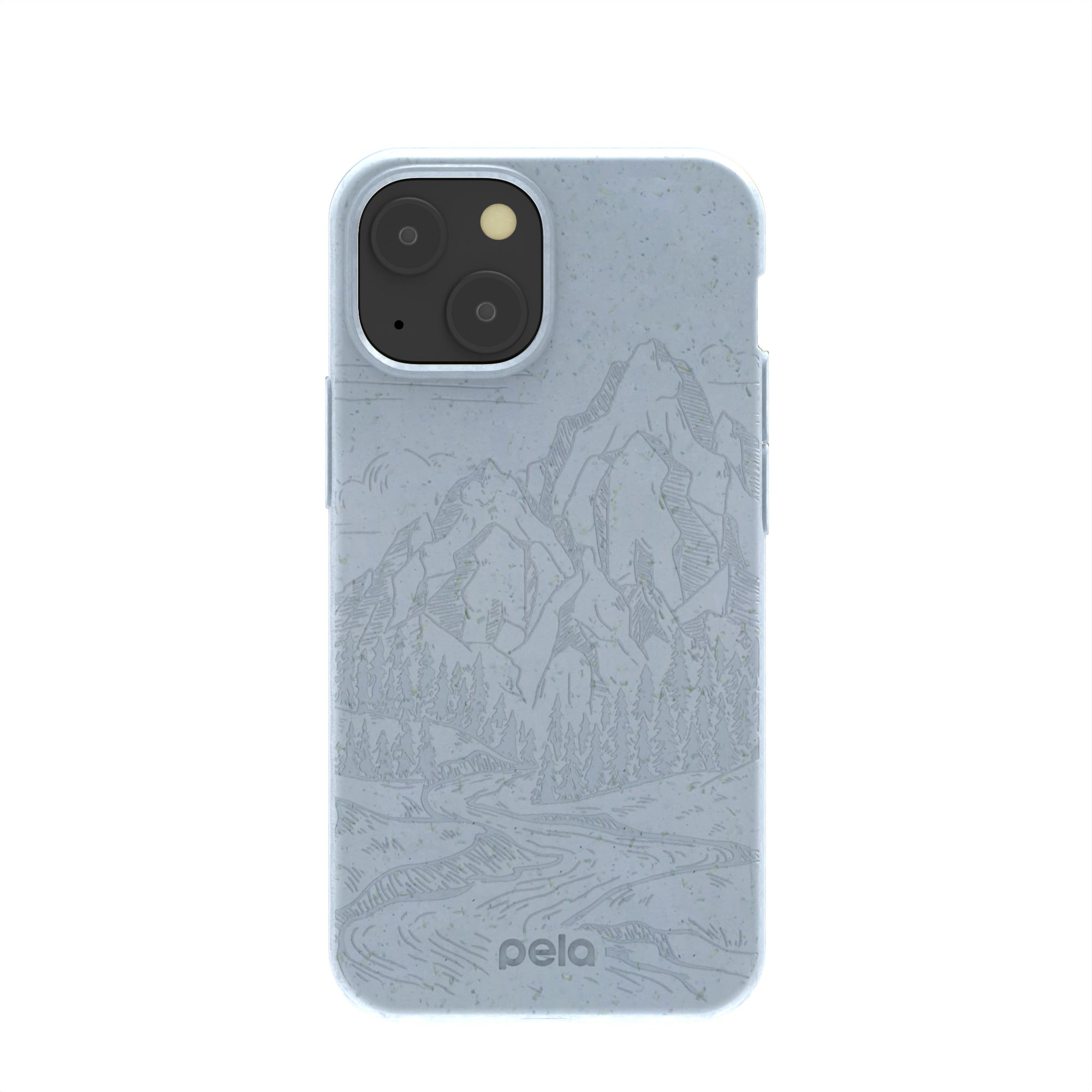 Powder Blue Rockies iPhone 13 Mini Case Refurbished - Pela Case refurbished available on Cerqular