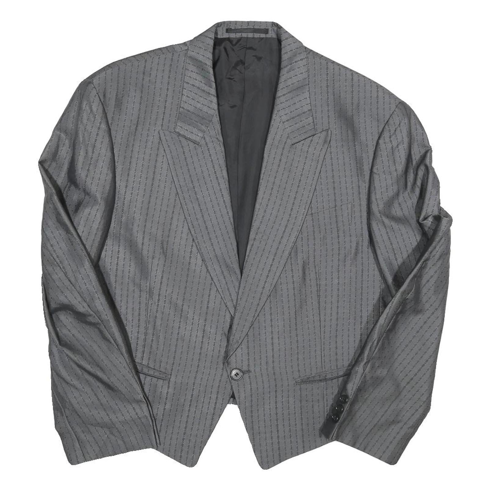 Womens Grey Plain Button Jacket M Polyester Blend Classic Regular Fit Formal Refurbished - N/A refurbished available on Cerqular