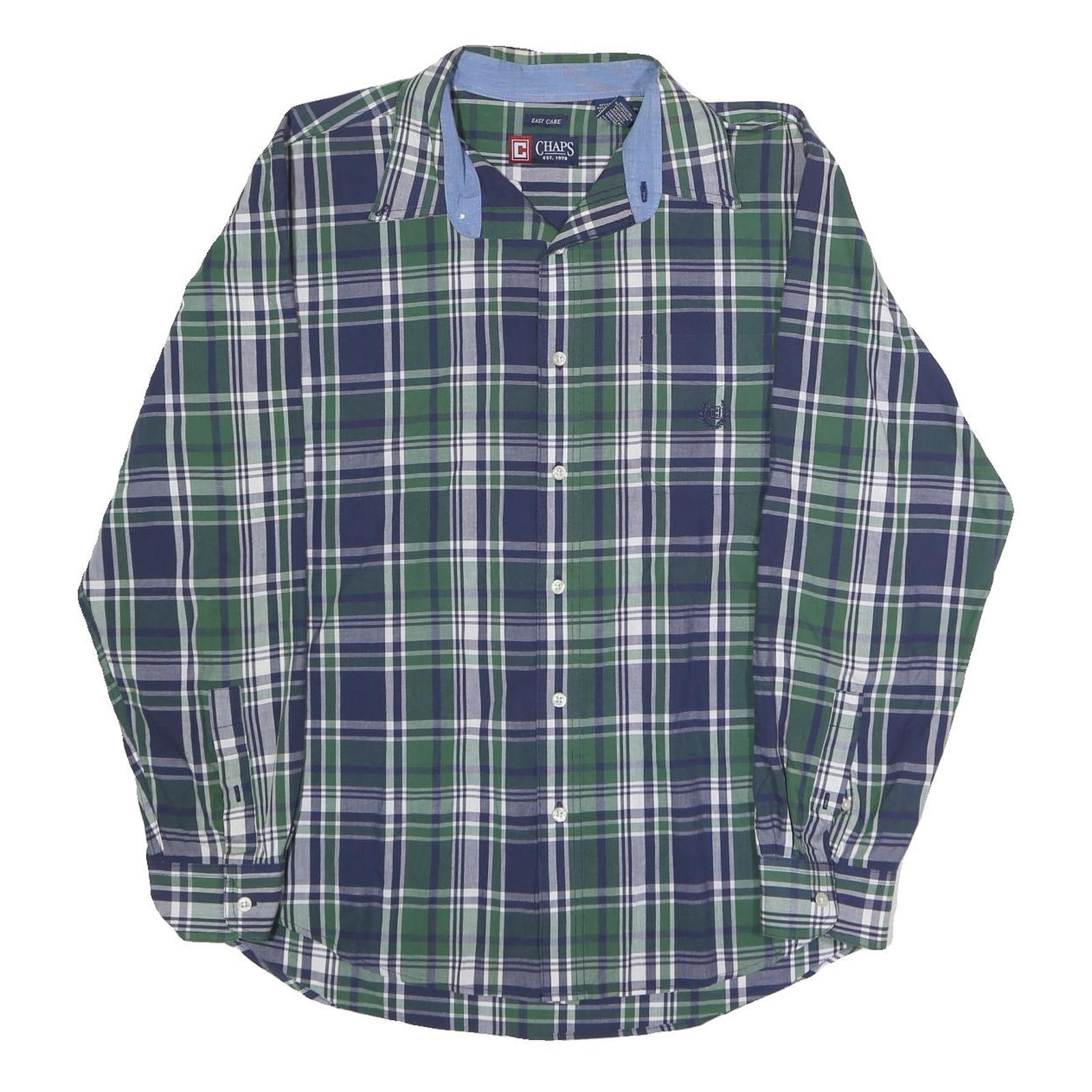 Buy CHAPS Mens Blue & Green Checked Shirt XL Button Cotton Blend Casual Refurbished - $31.19 CHAPS Mens Blue & Green Checked Shirt XL Button Cotton Blend Casual Refurbished - N/A refurbished available on Cerqular