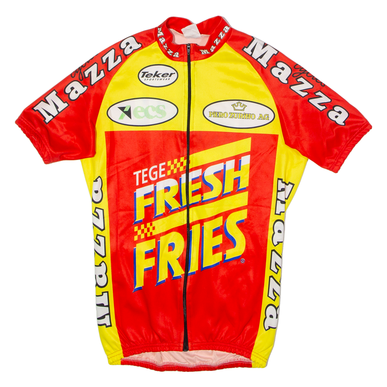 TEKER Mazza Cycles Full Zip Cycling Mens Jersey Red High Neck M Refurbished - N/A refurbished available on Cerqular