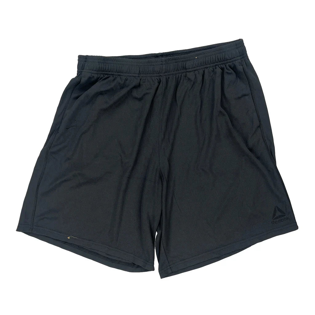 Reebok Sport Shorts - XL Black Polyester Refurbished - Thrifted (note: this is a term often used to describe second- refurbished available on Cerqular