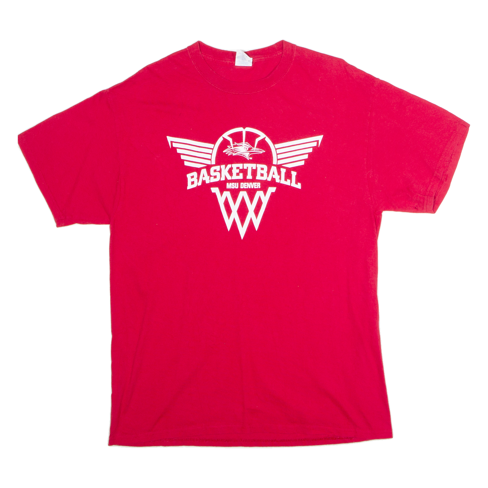 PORT AND COMPANY MSU Denver Basketball Mens T-Shirt Red USA Crew Neck M Refurbished - N/A refurbished available on Cerqular