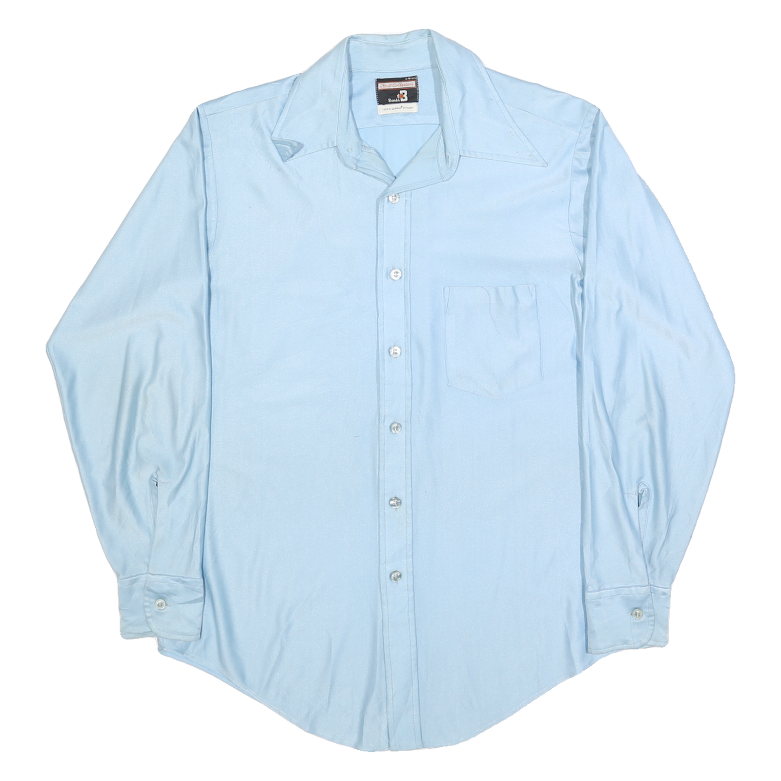 BONDS Mens Blue Shirt M Classic Long Sleeve Button Closure Pocket Casual Refurbished - N/A refurbished available on Cerqular