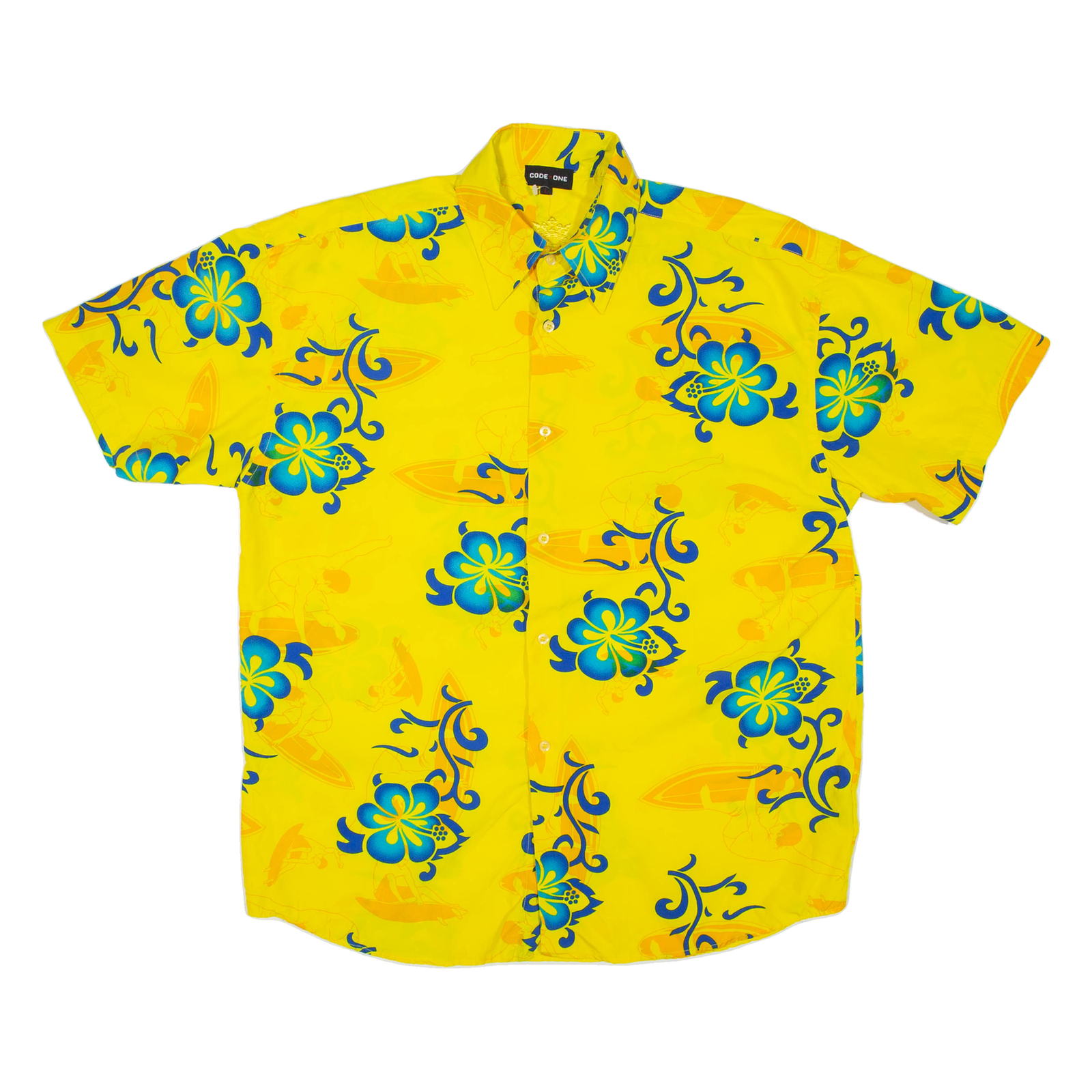 CODE ONE Mens Shirt Yellow Floral L Refurbished - N/A refurbished available on Cerqular