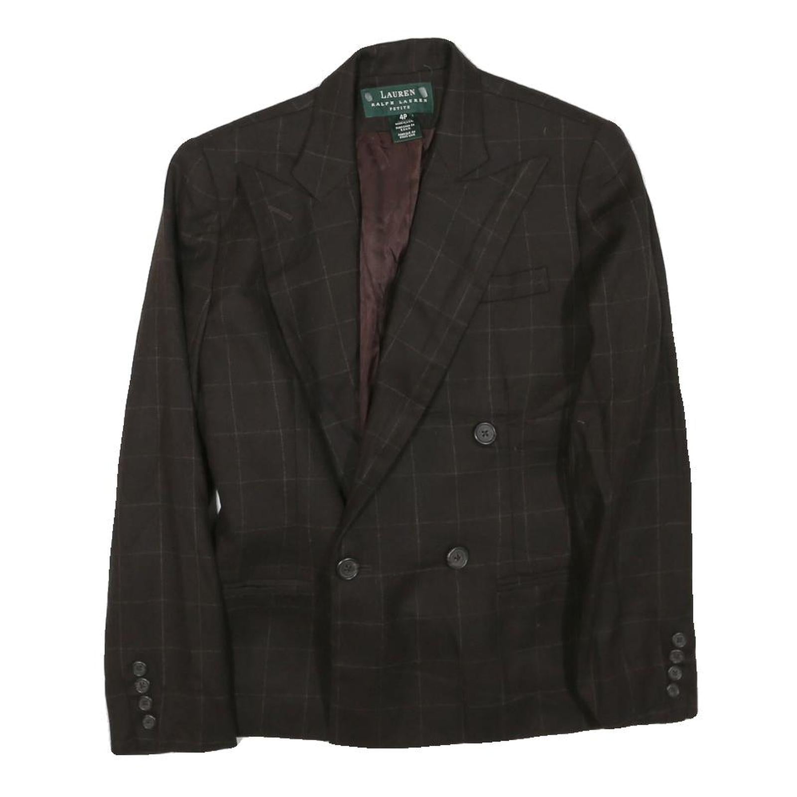 LAUREN RALPH LAUREN Womens Brown & Maroon Double Breasted Jacket S Cotton Blend Refurbished - N/A refurbished available on Cerqular