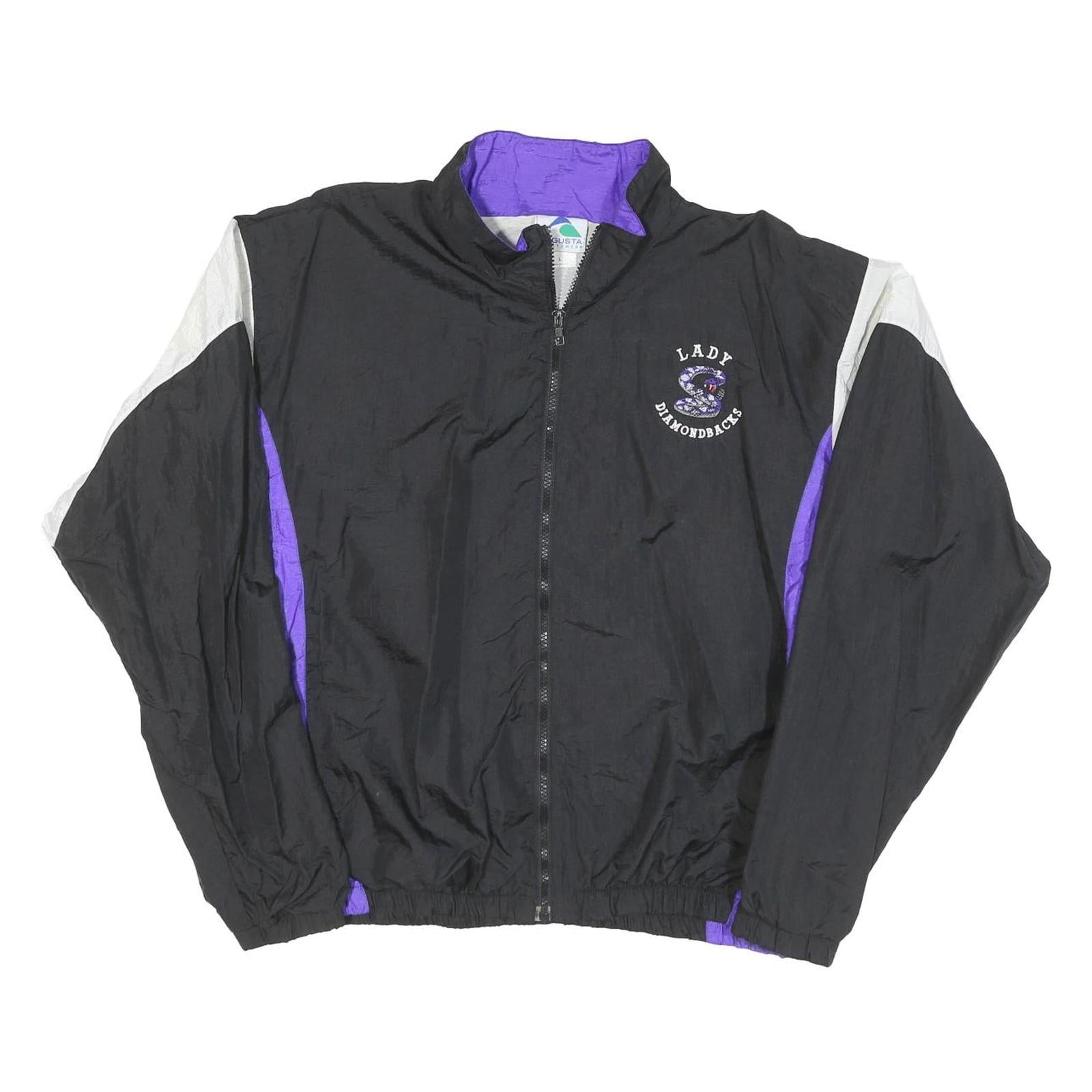 AUGUSTA Mens Black & Purple Lady Diamondbacks Sports Track Jacket L Polyester Refurbished - N/A refurbished available on Cerqular