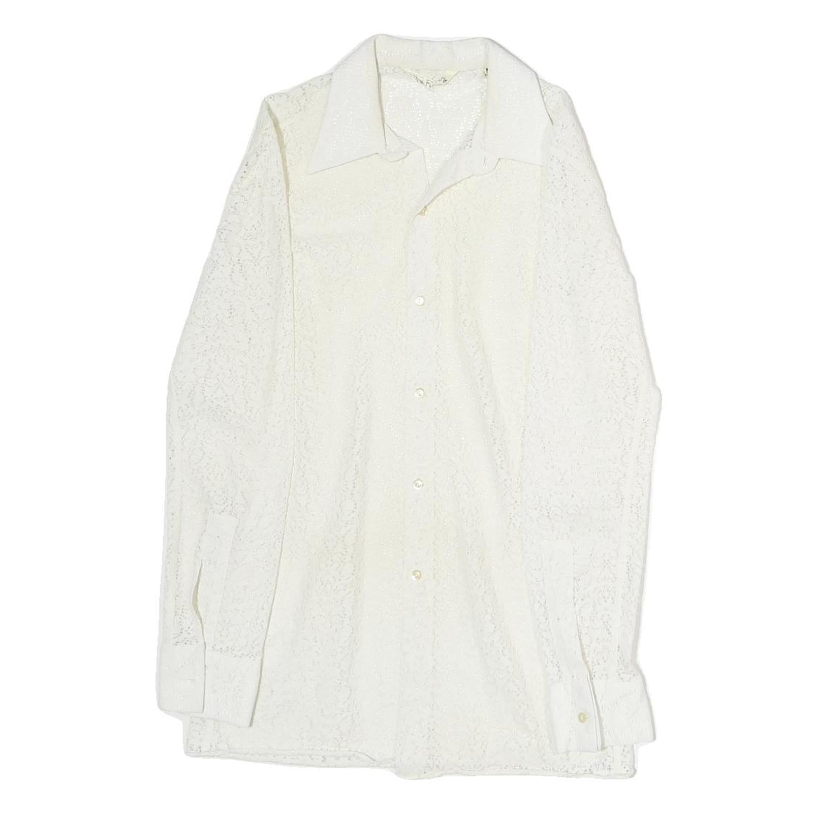 Buy GUY FLEURY Womens White Lace Shirt Long Sleeve Collared M Elegant Top Cotton Refurbished - $15.59 GUY FLEURY Womens White Lace Shirt Long Sleeve Collared M Elegant Top Cotton Refurbished - N/A refurbished available on Cerqular