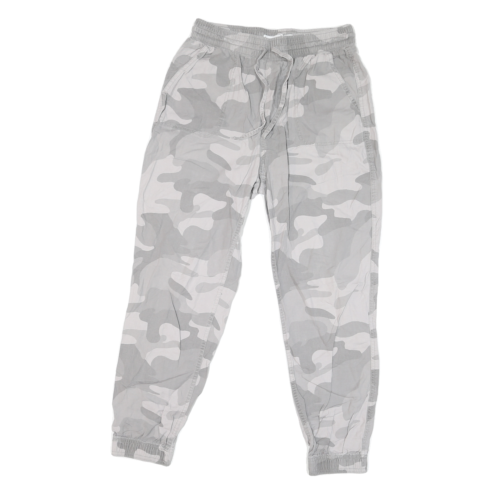 HOLLISTEER Mens Cotton Blend Grey Camo Regular Drawstring Trousers W28 L25 Refurbished - N/A refurbished available on Cerqular