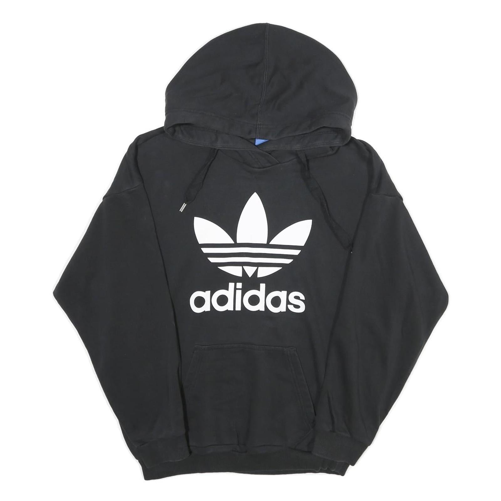 ADIDAS Womens Black Hoodie UK 10 Cotton Blend Pullover Casual Sportswear Refurbished - N/A refurbished available on Cerqular