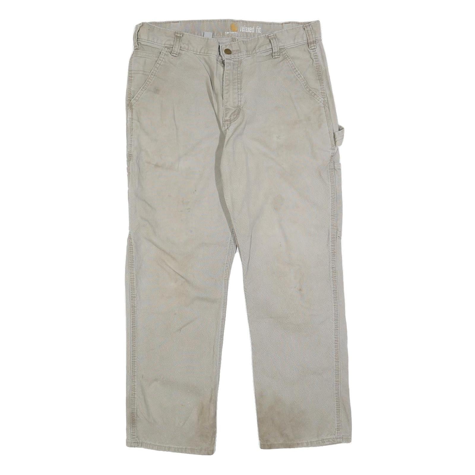 Buy CARHARTT Mens Cotton Blend Beige Relaxed Fit Straight Leg Trousers W33 L27 Refurbished - $49.39 CARHARTT Mens Cotton Blend Beige Relaxed Fit Straight Leg Trousers W33 L27 Refurbished - N/A refurbished available on Cerqular