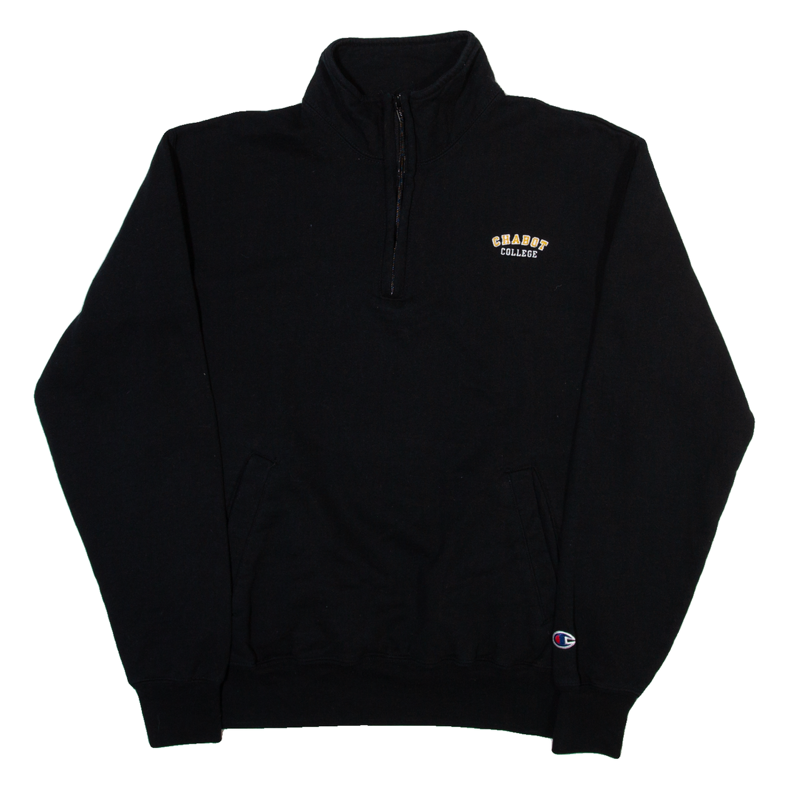 CHAMPION Chabot College Mens Sweatshirt Black 1/4 Zip M Refurbished - N/A refurbished available on Cerqular
