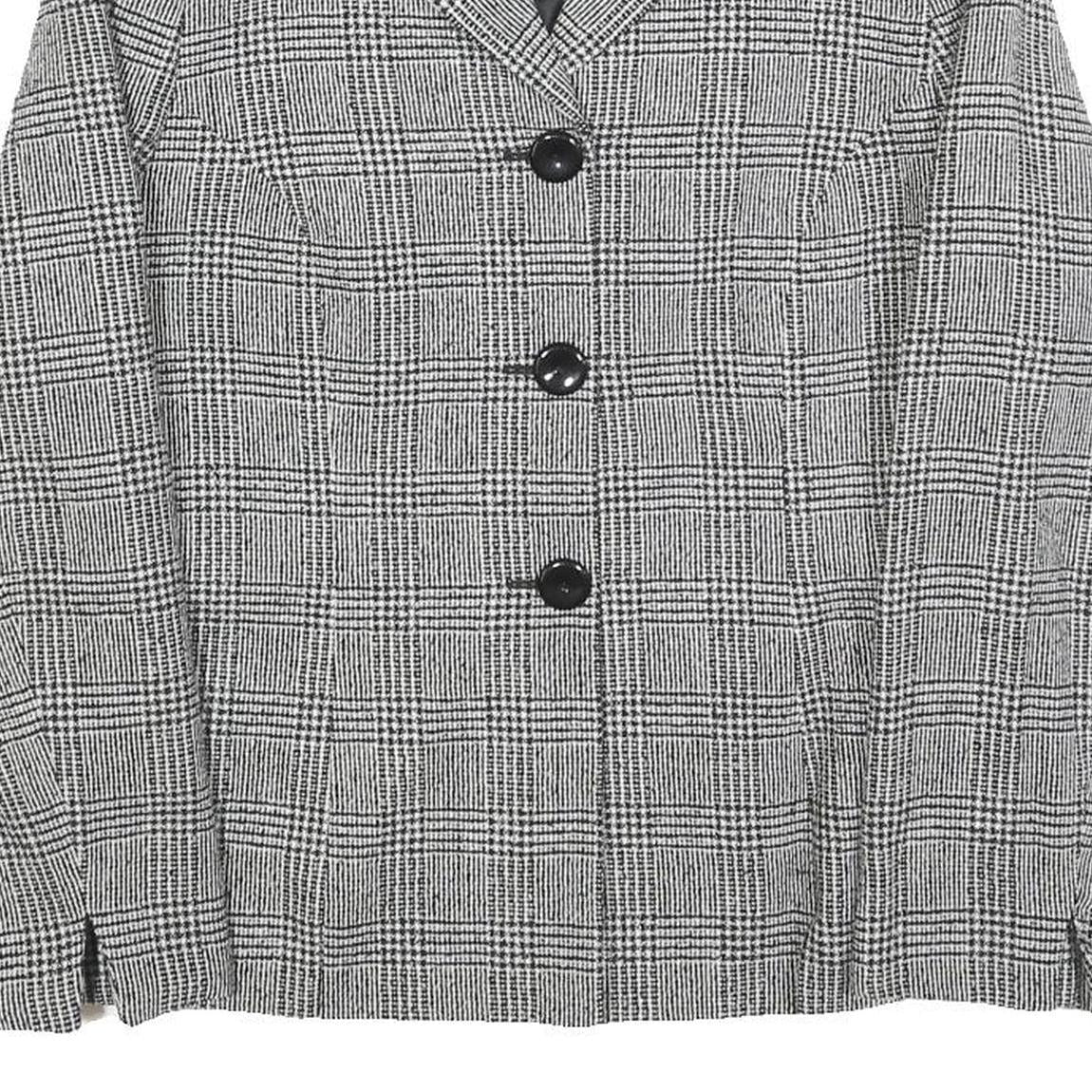 LUCIA Womens Black & White Check Button Jacket M Woven Classic Tailored Casual Refurbished - N/A refurbished available on Cerqular