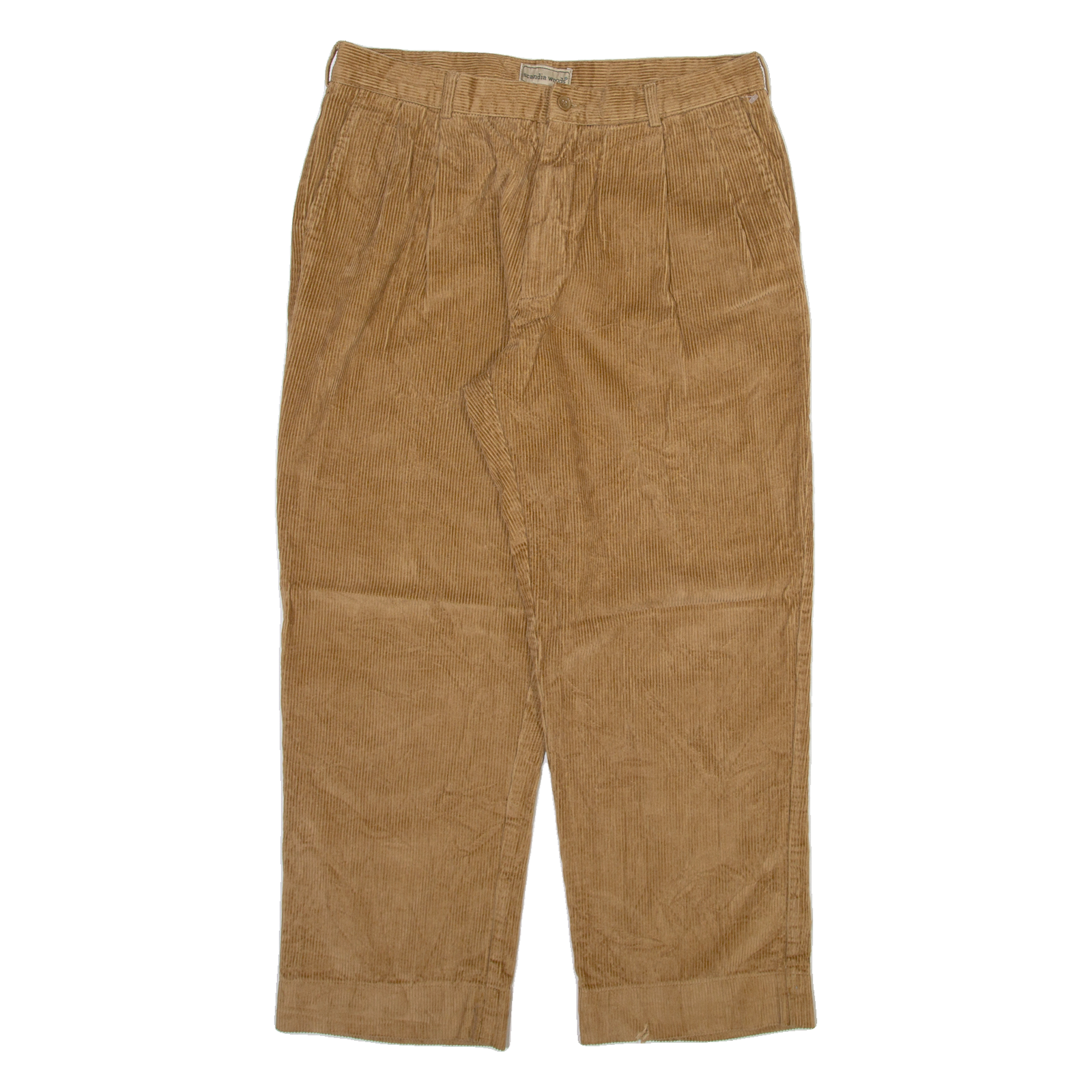 SCANDIA WOODS Mens Corduroy Trousers Beige Relaxed Straight W34 L28 Refurbished - N/A refurbished available on Cerqular