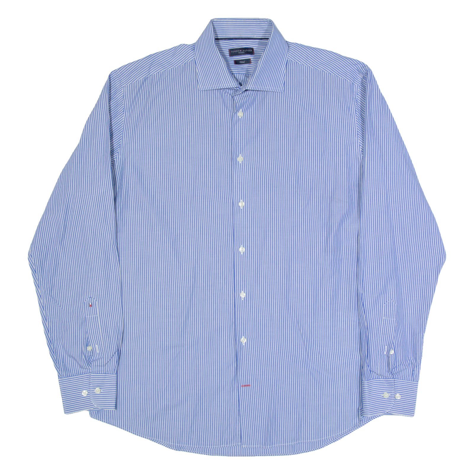 TOMMY HILFIGER Fitted Mens Shirt Blue Striped Long Sleeve L Refurbished - N/A refurbished available on Cerqular