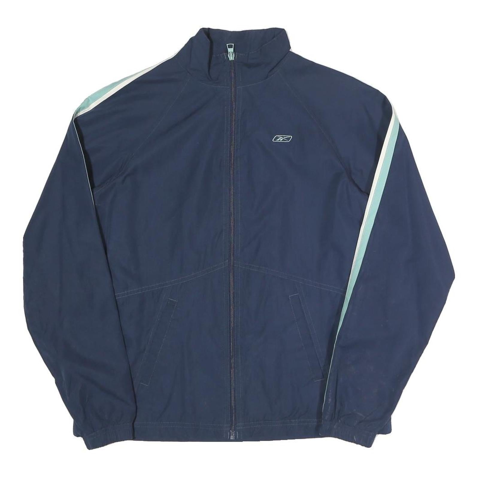 REEBOK Womens Blue & Light Blue Track Jacket UK 10 Polyester Blend Zip Casual Refurbished - N/A refurbished available on Cerqular