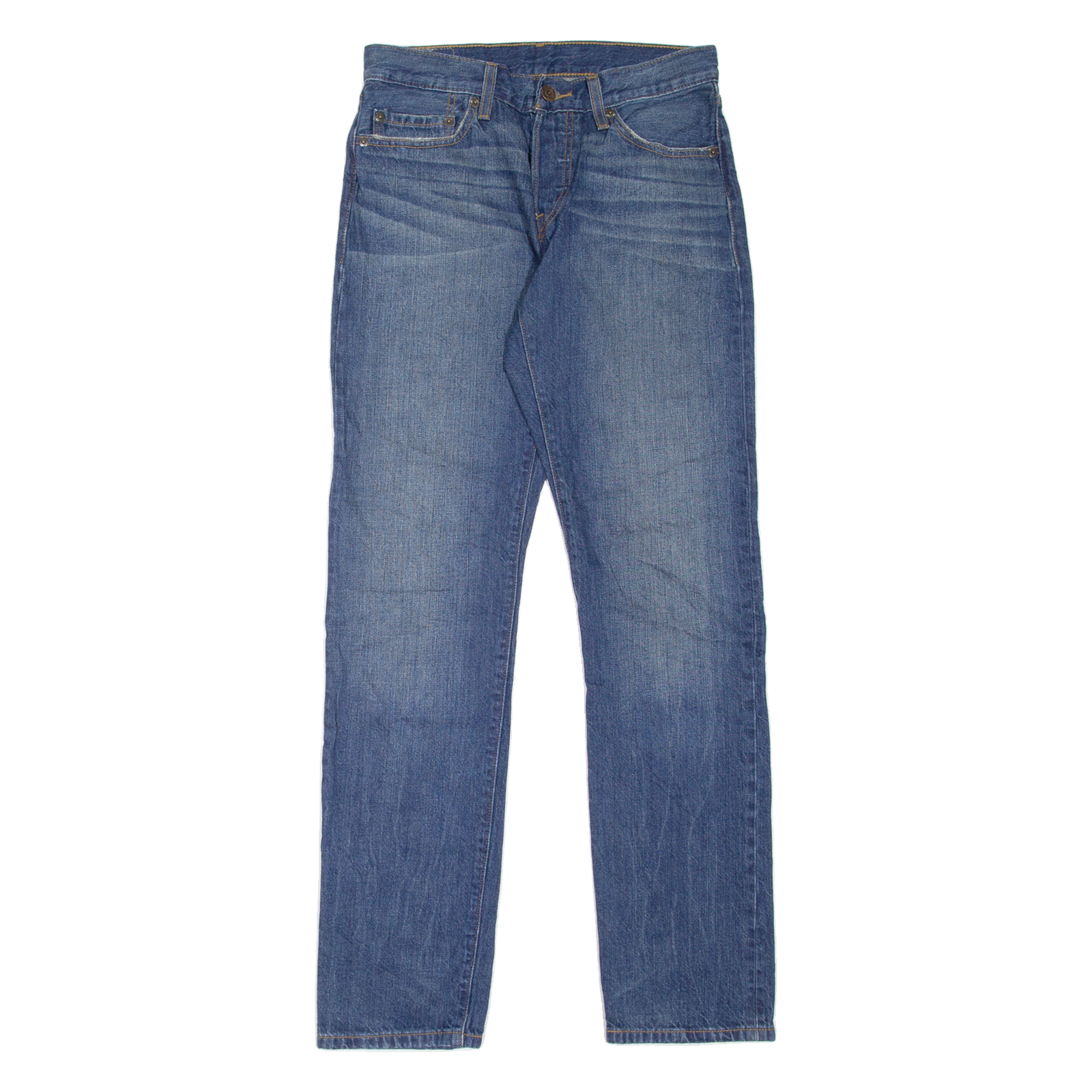 LEVI'S Womens Jeans Blue Regular Straight Stone Wash W26 L31 Refurbished - N/A refurbished available on Cerqular