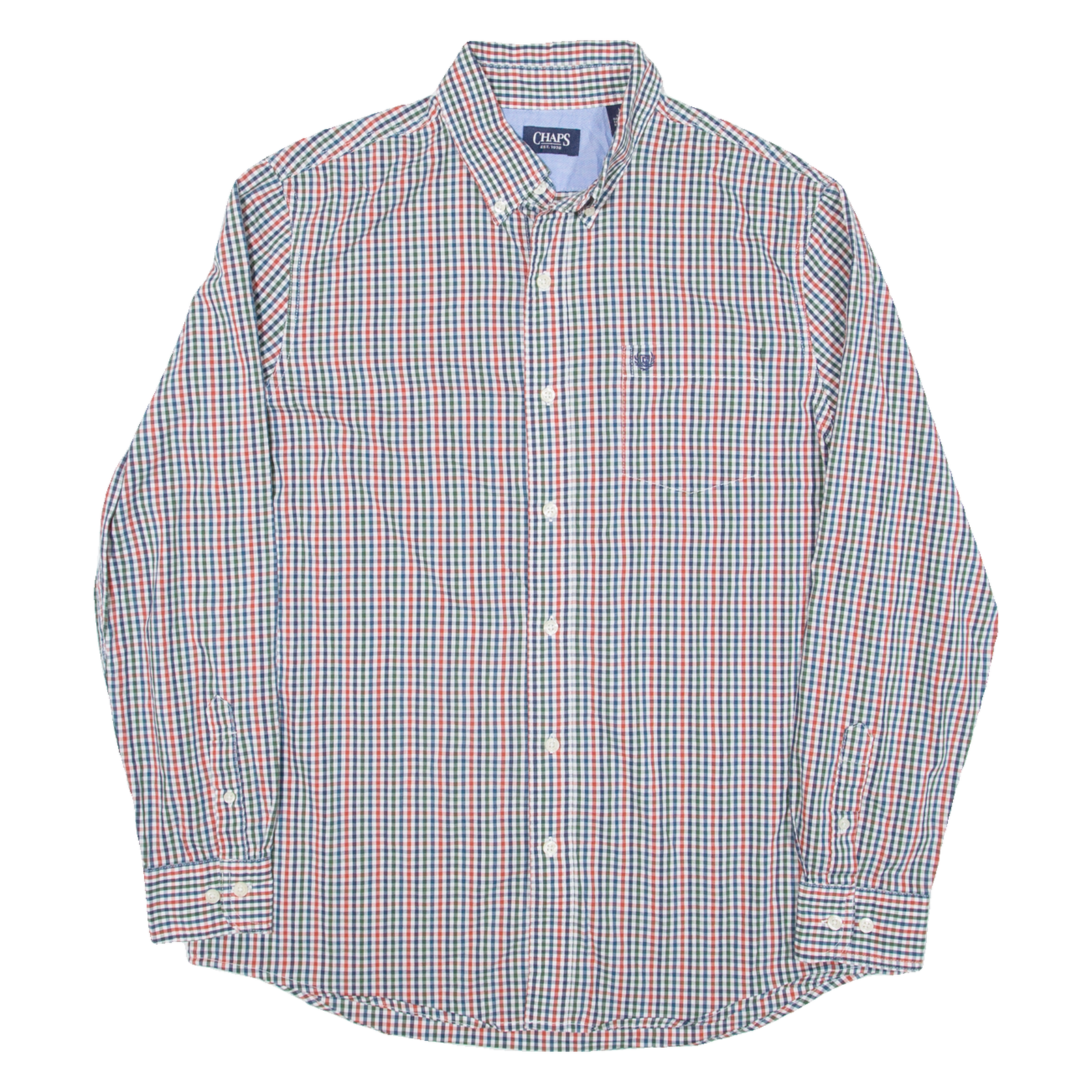 CHAPS Mens Shirt Red Check Long Sleeve L Refurbished - N/A refurbished available on Cerqular