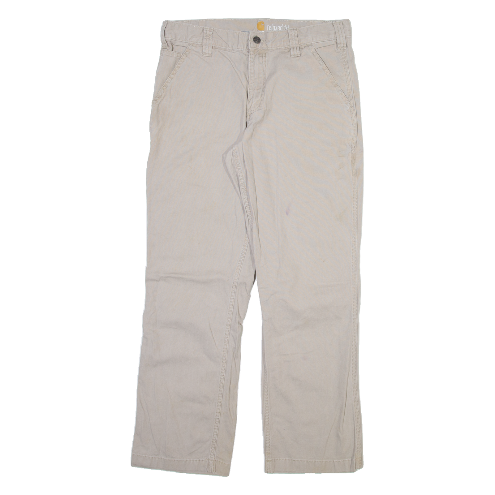 CARHARTT Mens Trousers Beige Relaxed Straight W32 L30 Refurbished - N/A refurbished available on Cerqular