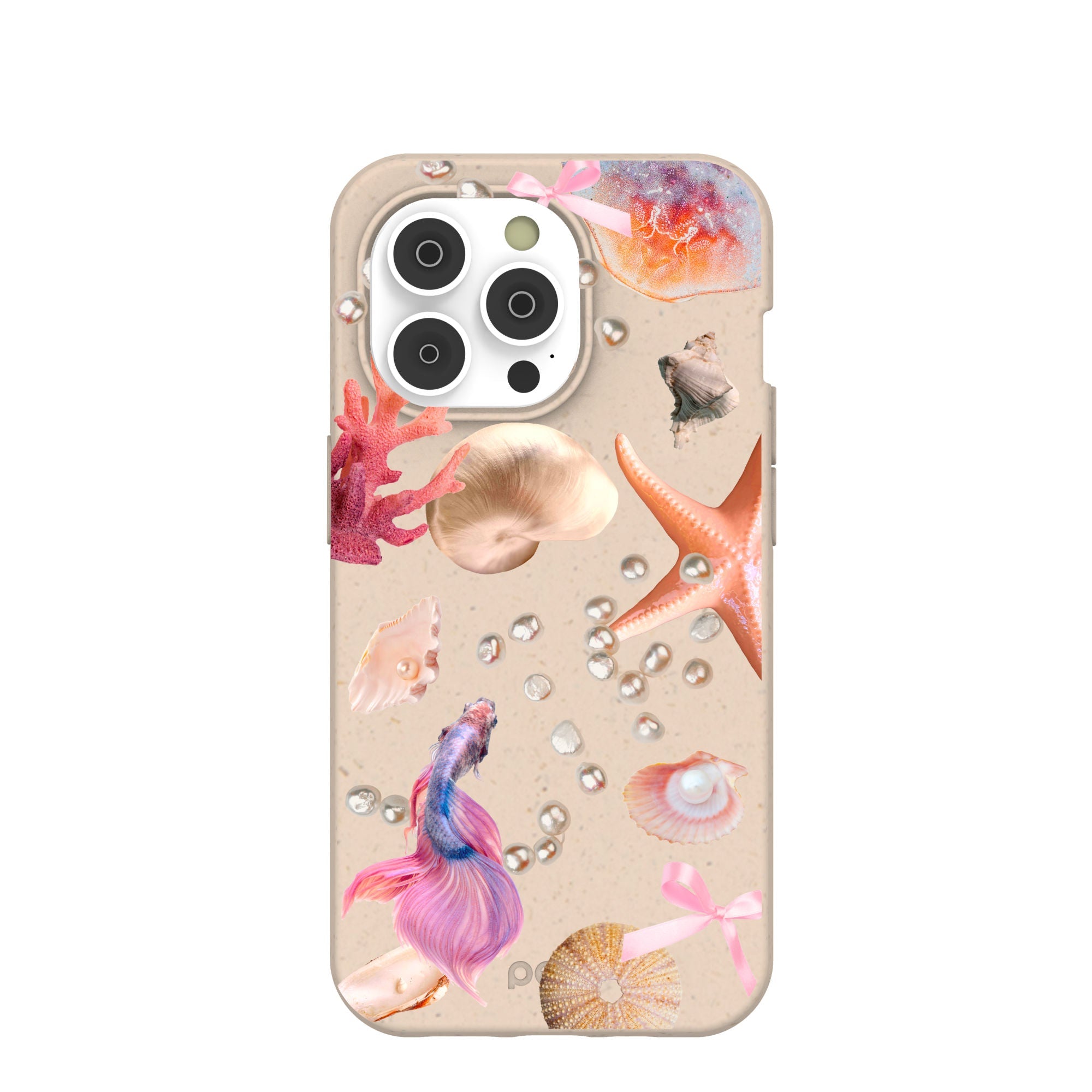 Seashell Aqua Dreams iPhone 14 Pro Case Refurbished - Pela Case refurbished available on Cerqular