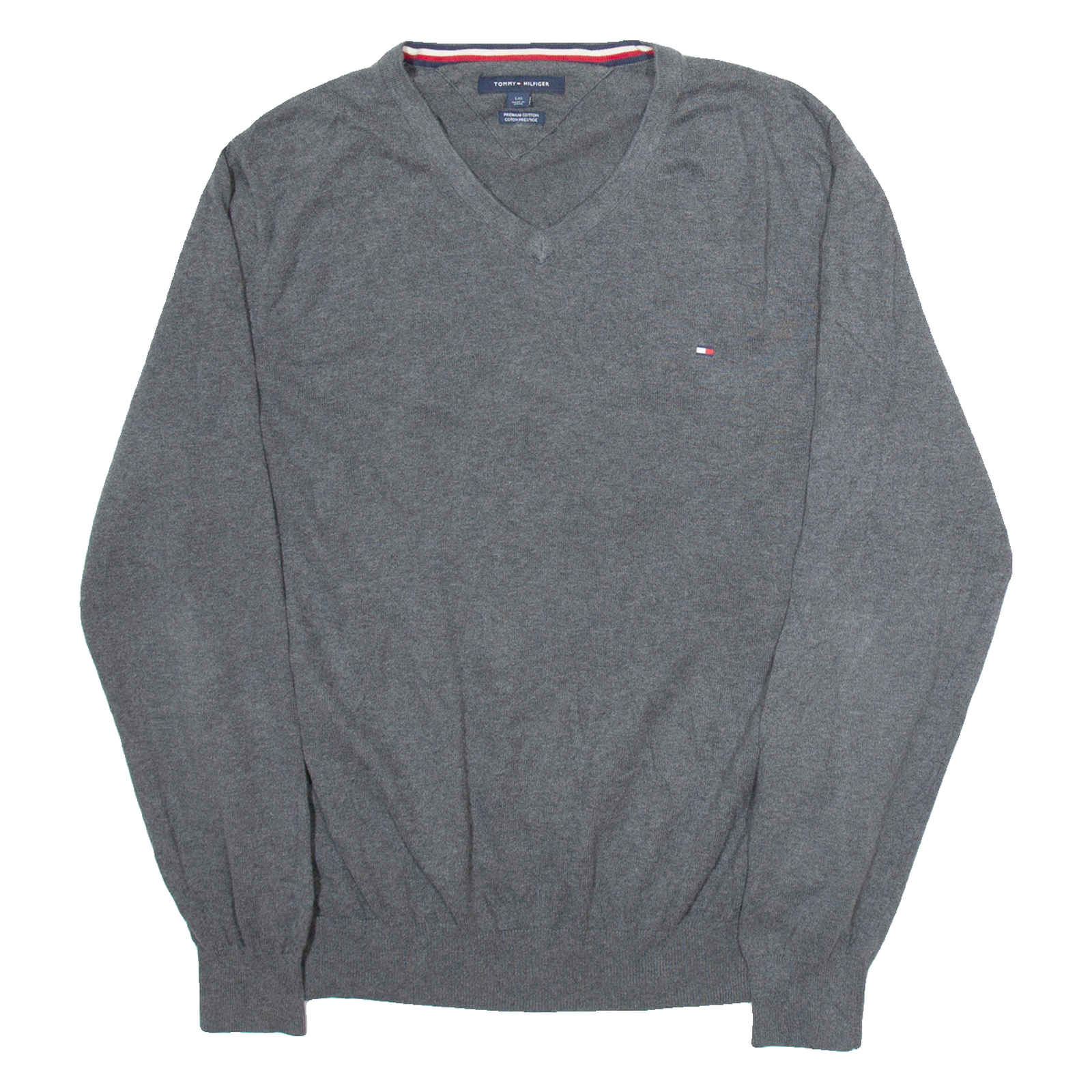 Buy TOMMY HILFIGER Mens Jumper Grey V-Neck Tight Knit L Refurbished - $28.59 TOMMY HILFIGER Mens Jumper Grey V-Neck Tight Knit L Refurbished - N/A refurbished available on Cerqular
