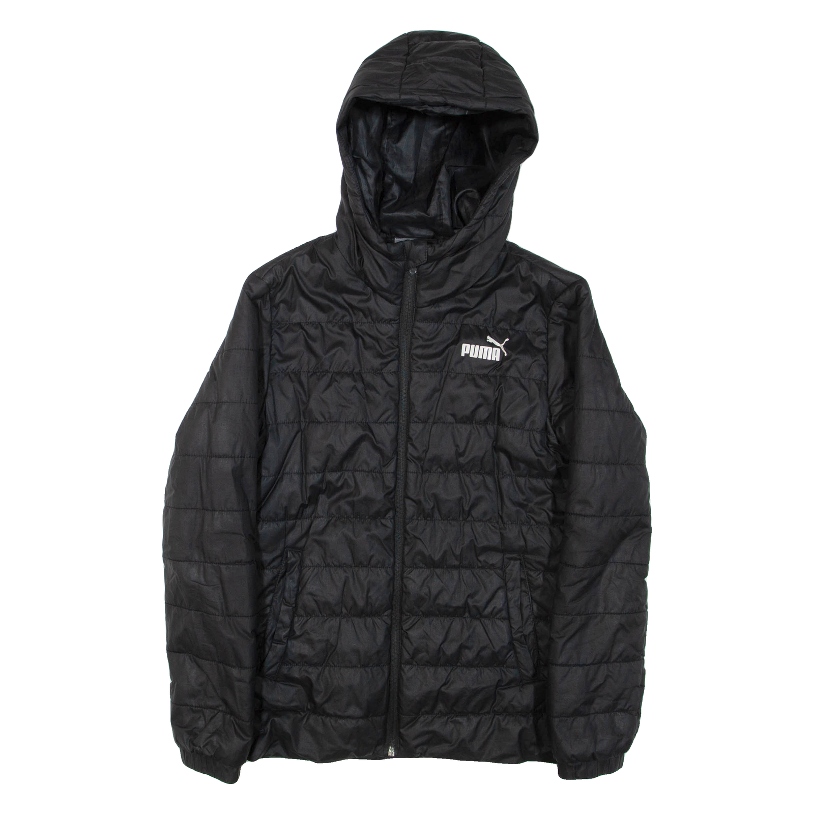 PUMA Mens Puffer Jacket Black Hooded S Refurbished - N/A refurbished available on Cerqular