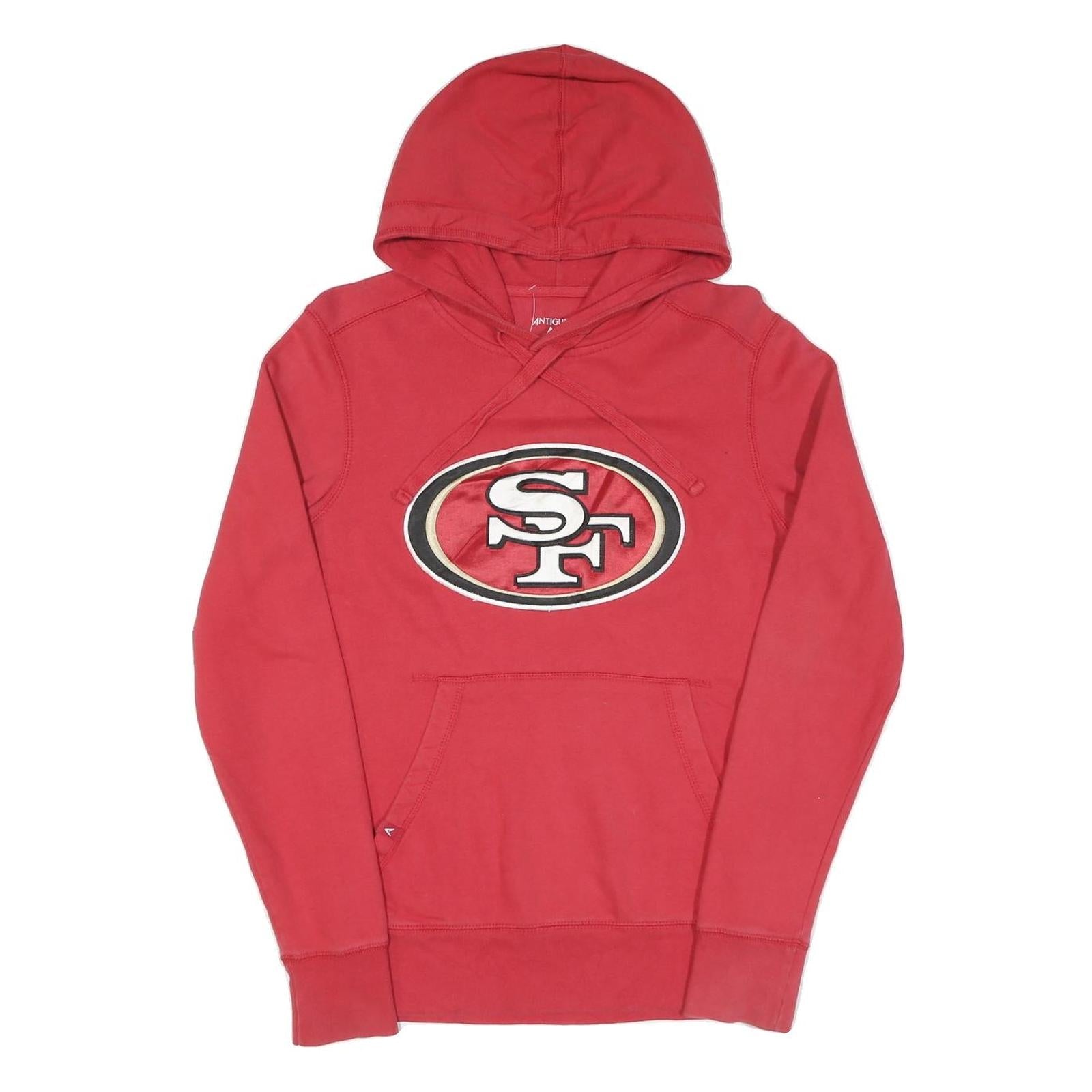 Mens Red Hoodie S Cotton Pullover with SF Logo Print Refurbished - N/A refurbished available on Cerqular