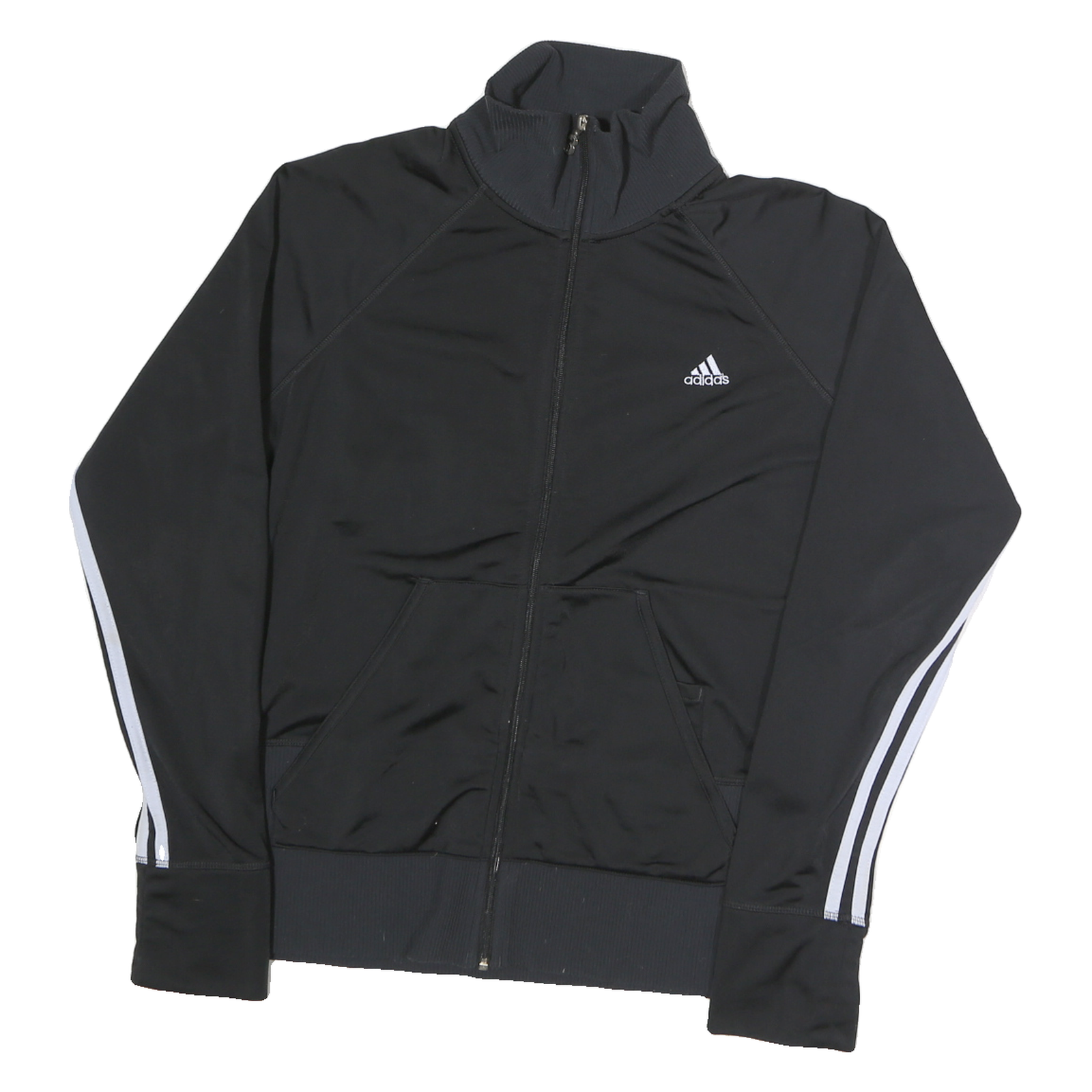 ADIDAS Mens Black & White Track Jacket M Polyester Zip Slim Fit Sportswear Refurbished - N/A refurbished available on Cerqular